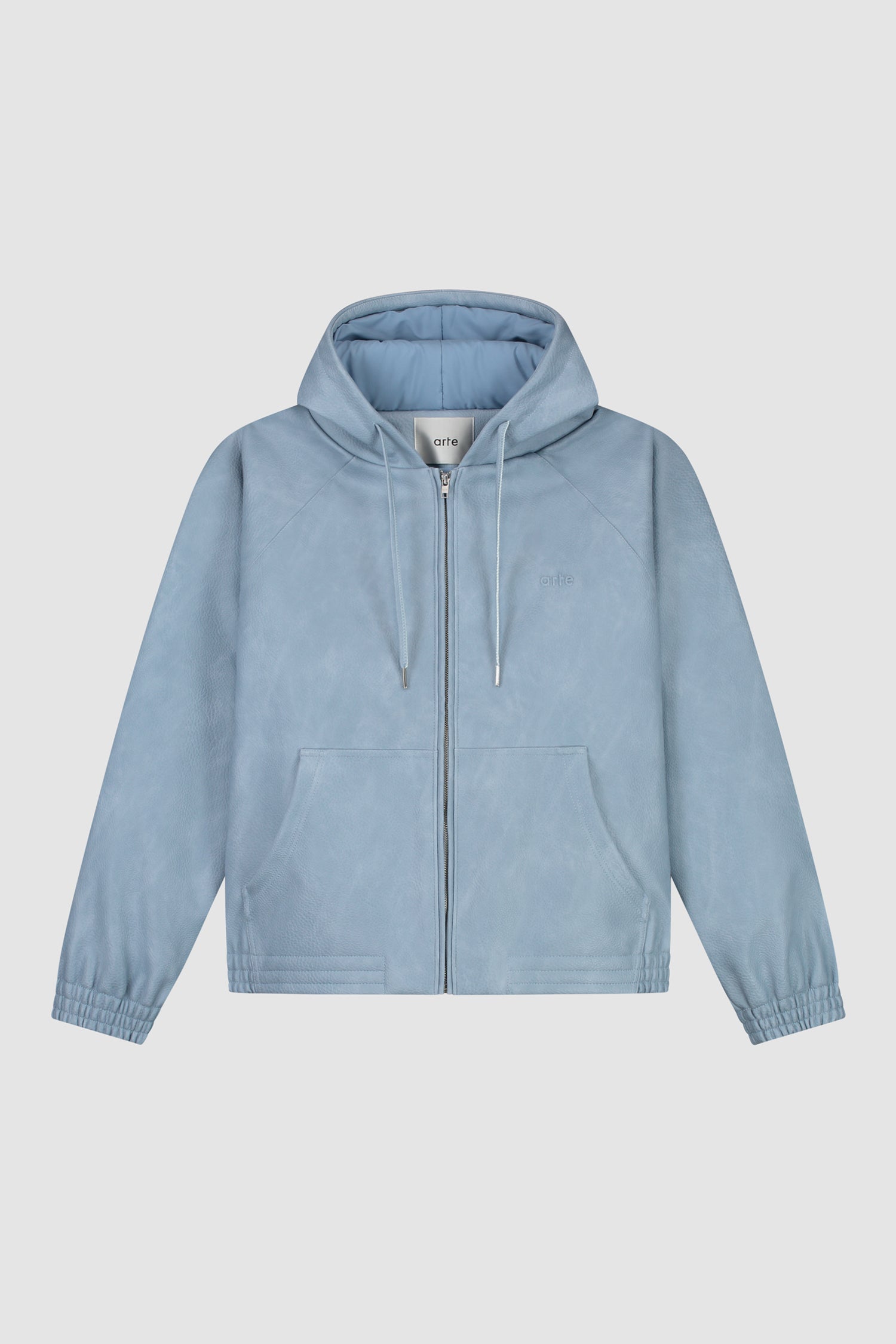 Veste en cuir à capuche - Bleue - Arte Antwerp