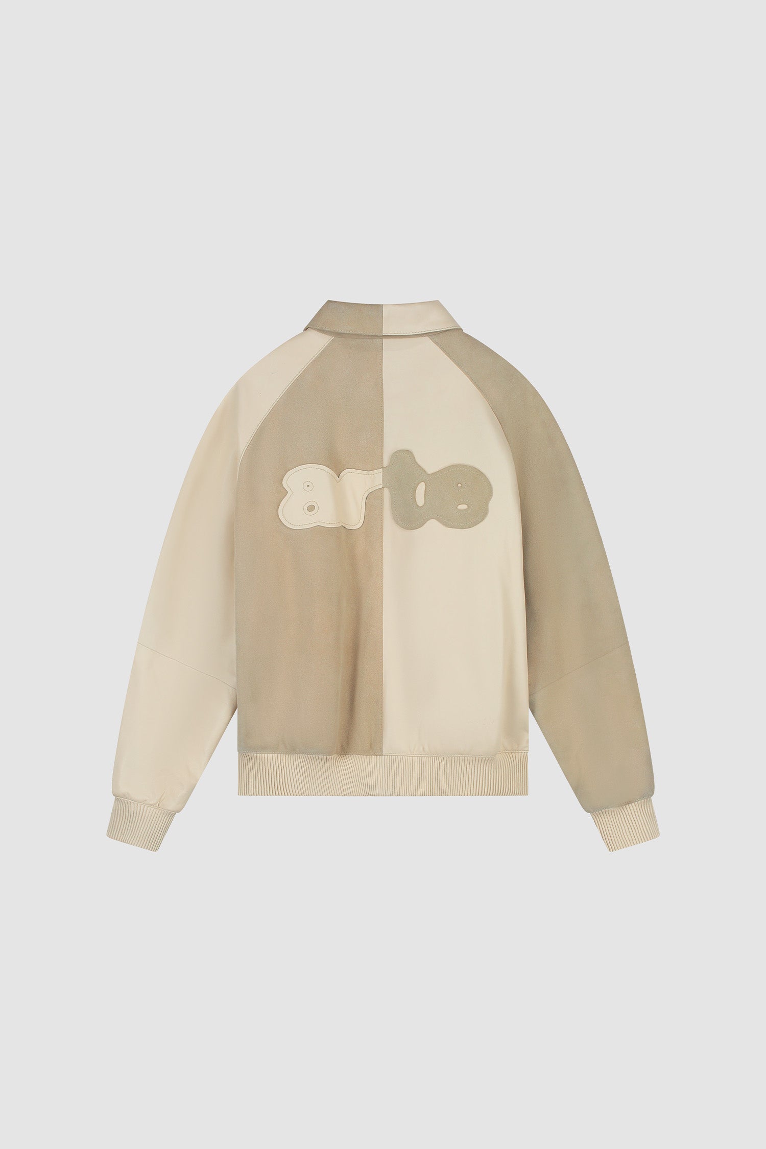 Veste en cuir multicolore couleur crème, vue de face