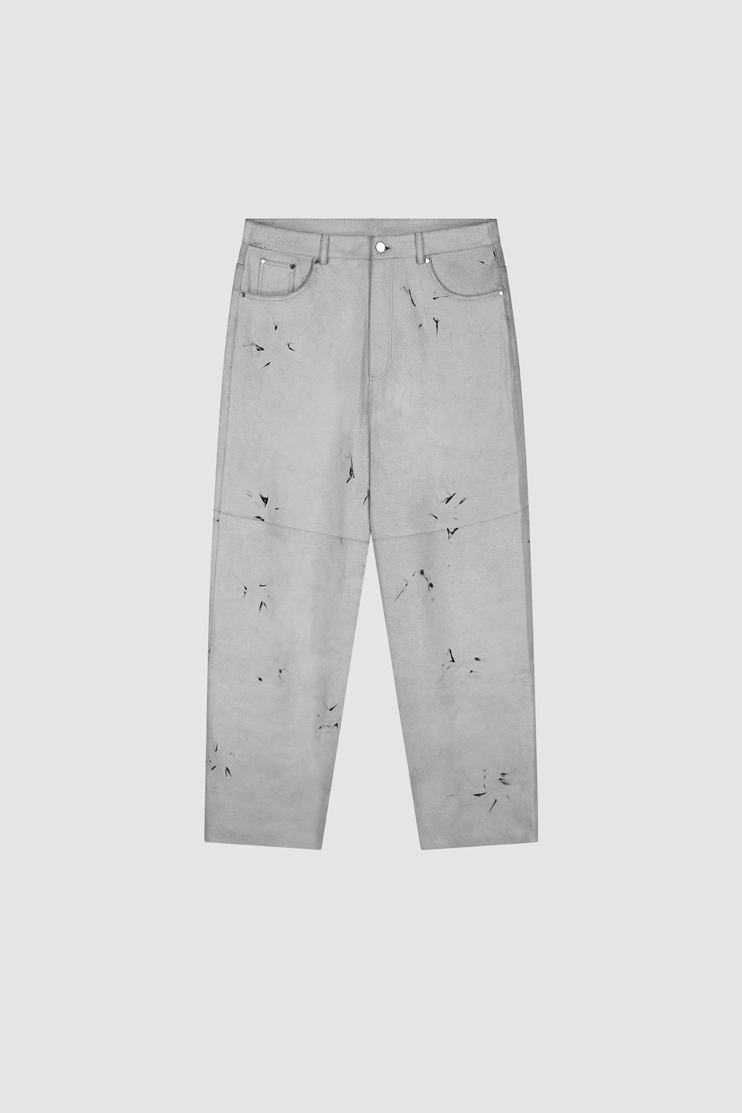 Cracked Leather Pants - White