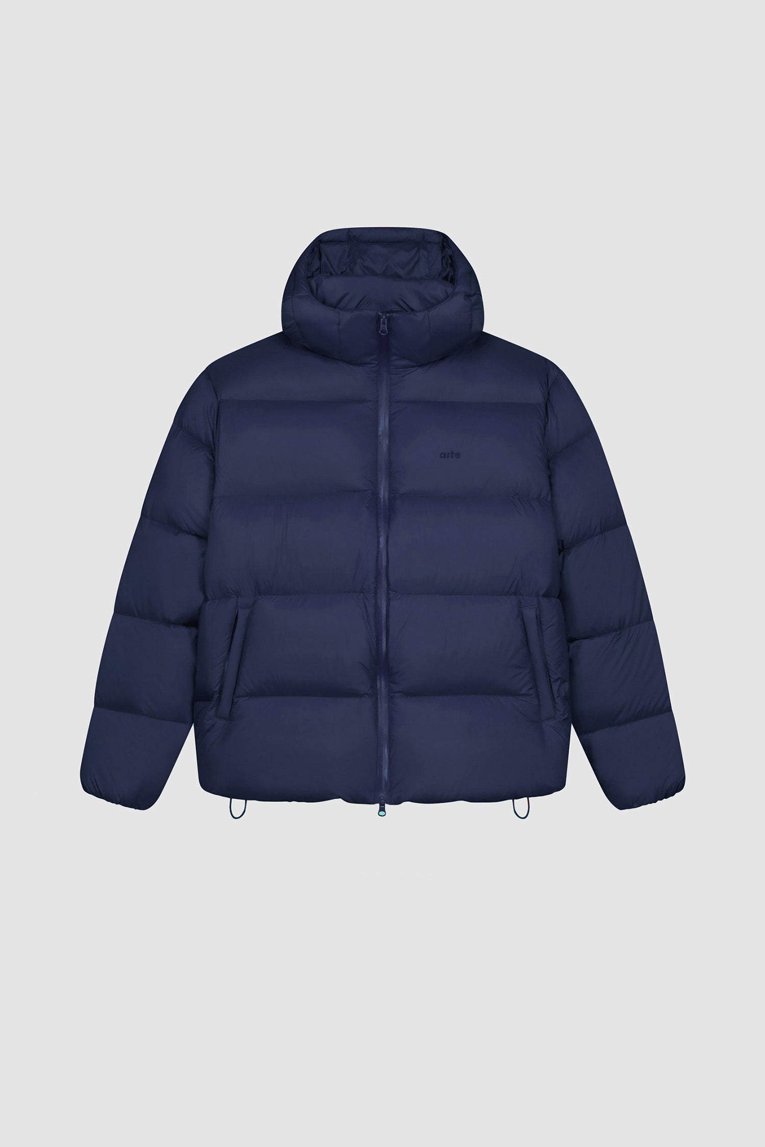 Arte Puffer Jacket in Navy, front view