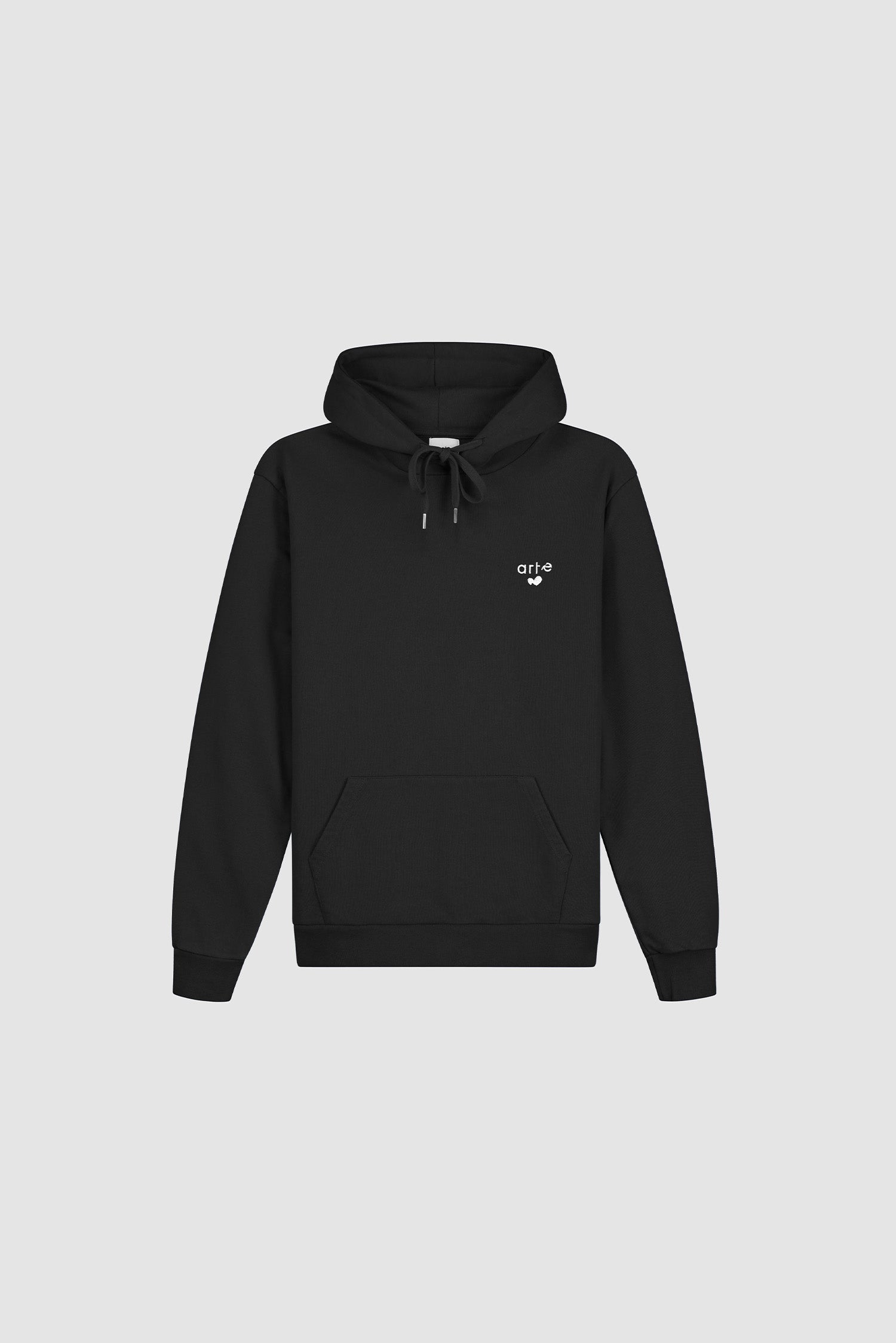 Sweat à capuche avec logo cœur, noir, vue de face