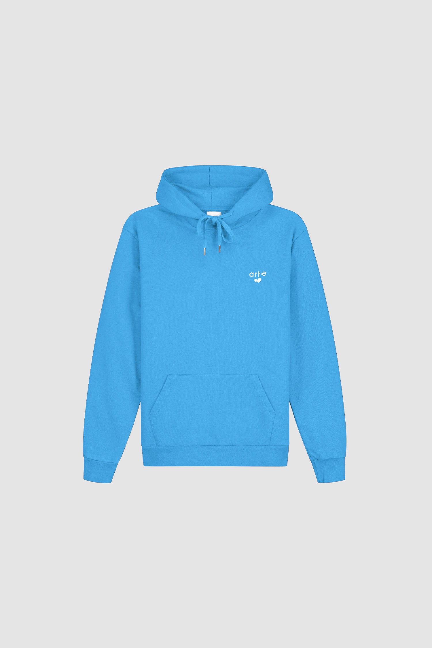 Heart Logo Hoodie in Blue, front view