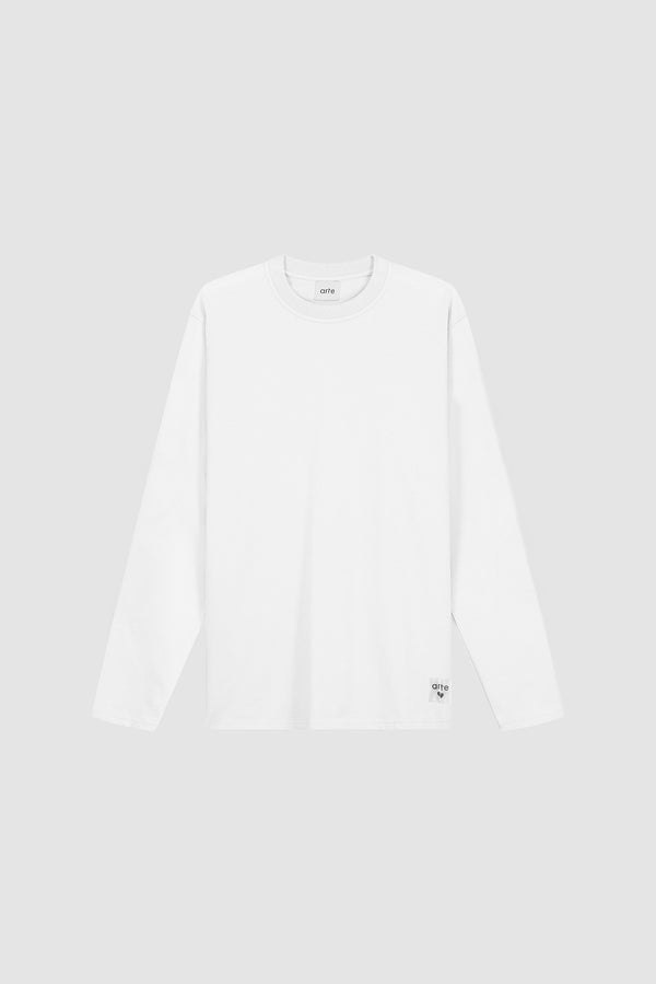 Reversible label Longsleeve in White, front view