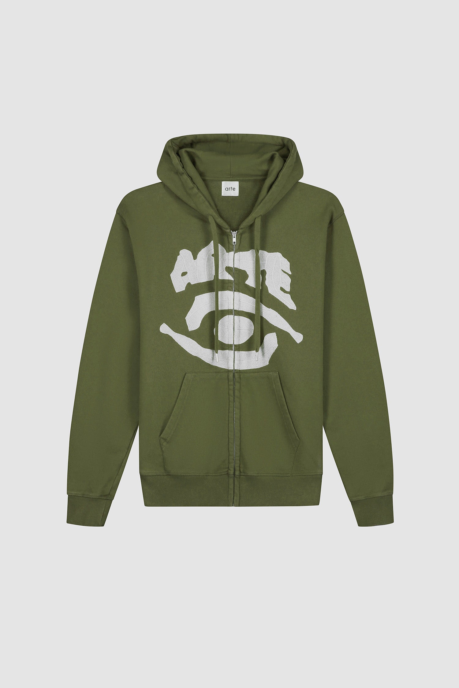 Eye Front Zip Hoodie - Green