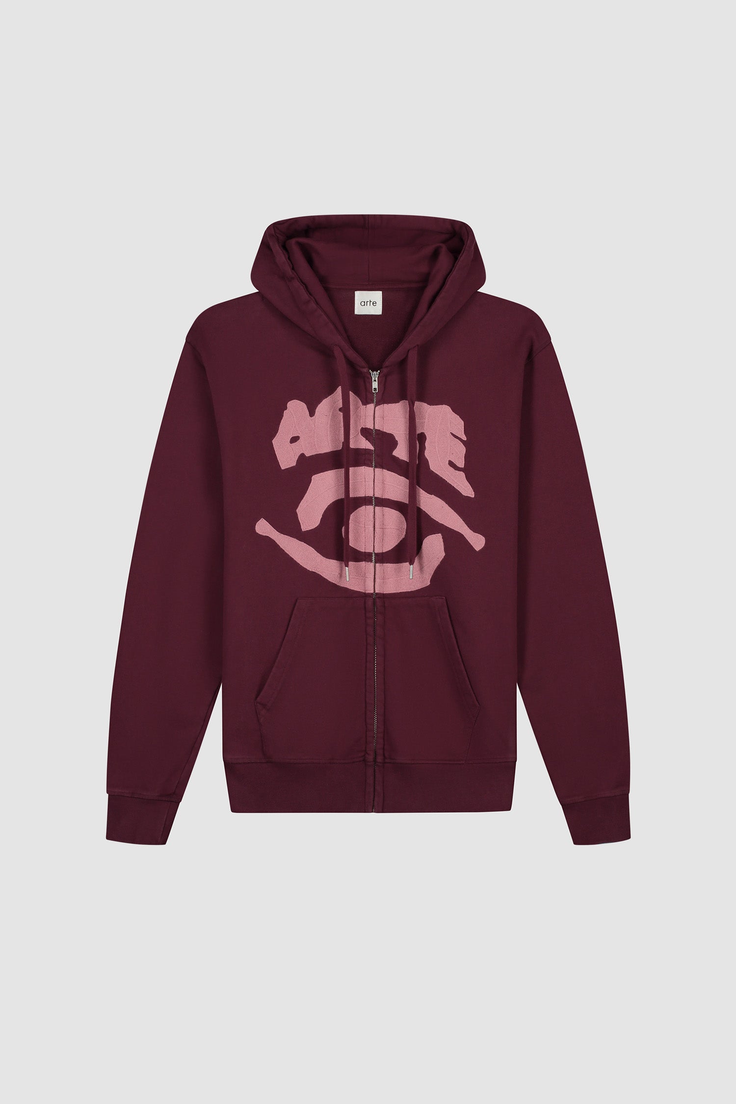 Eye Front Zip Hoodie - Bordeaux