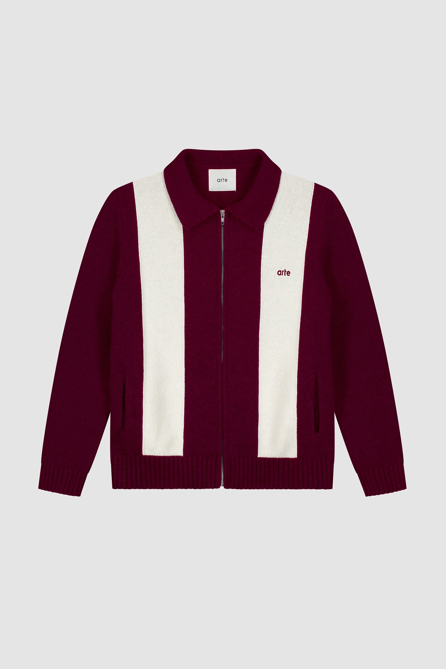 Cardigan - Bordeaux/Cream