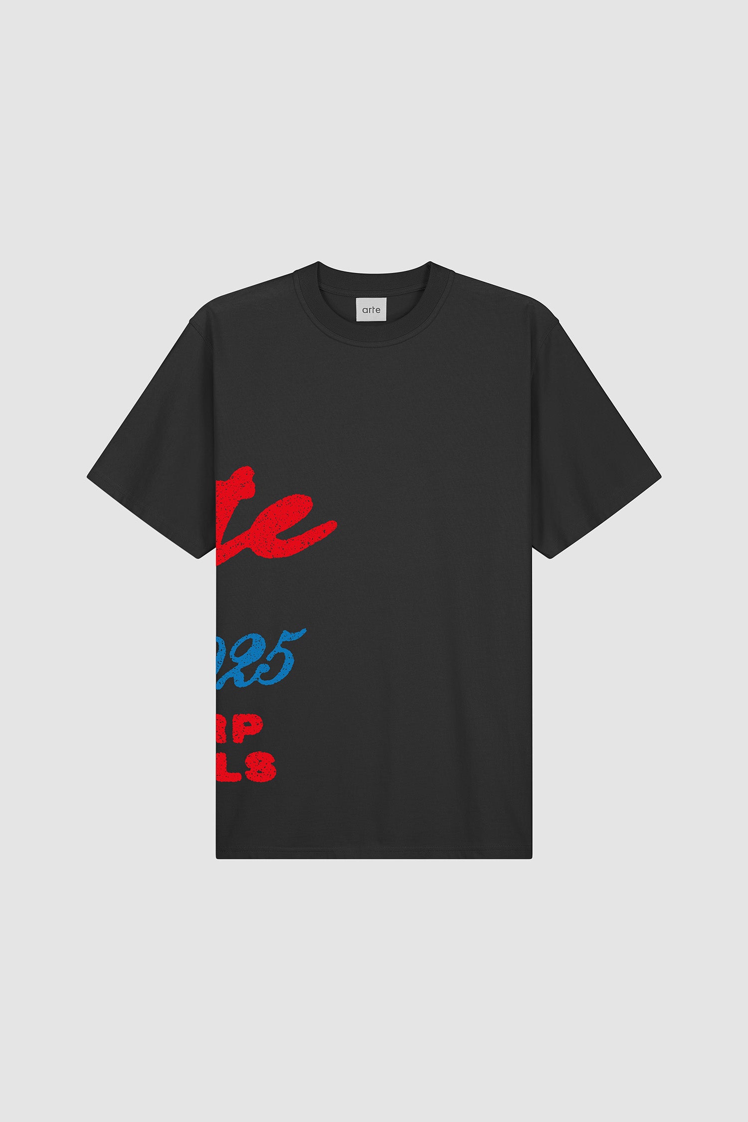 Detail view of Side Print T-shirt in Black