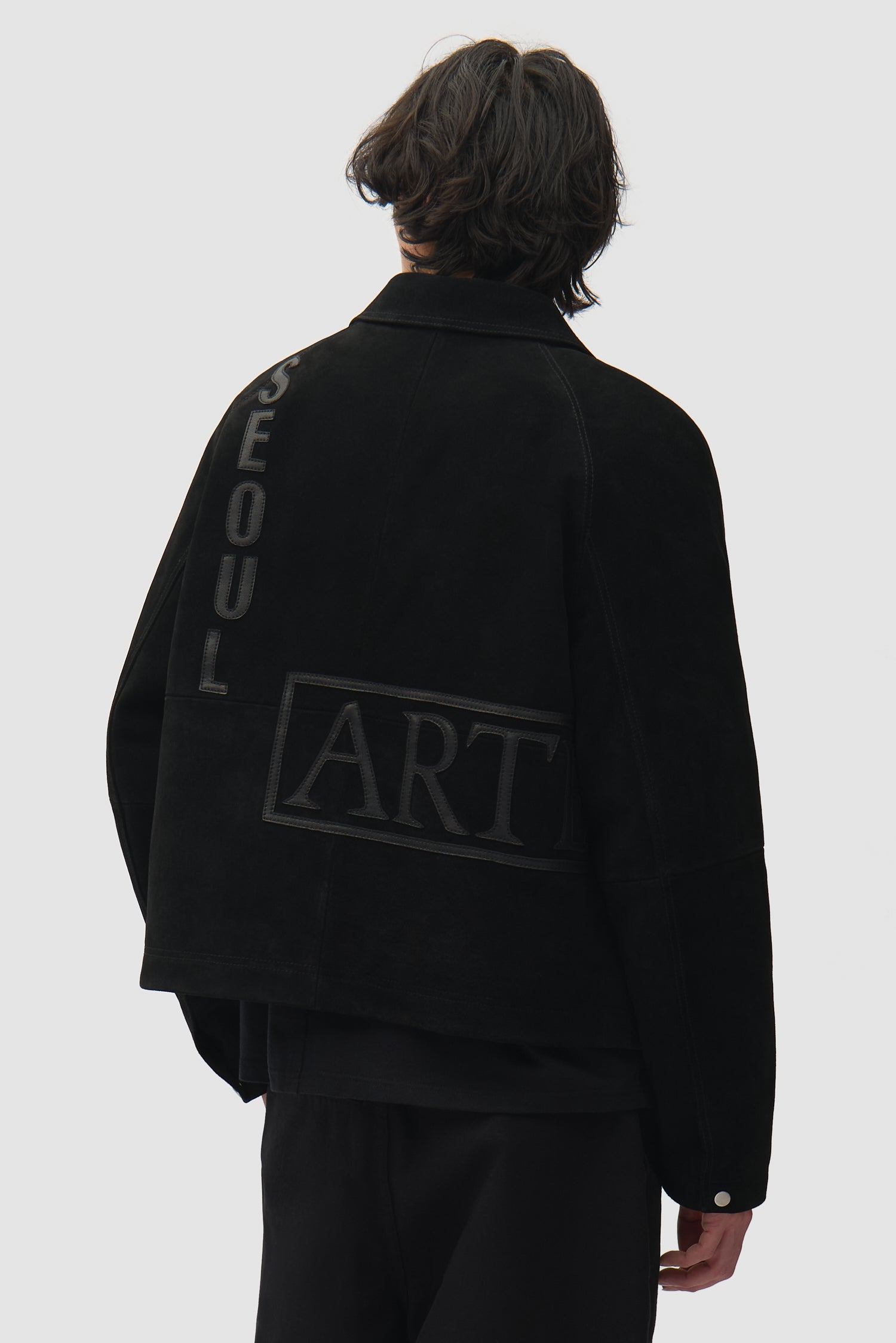 Veste à empiècements en cuir - Noir