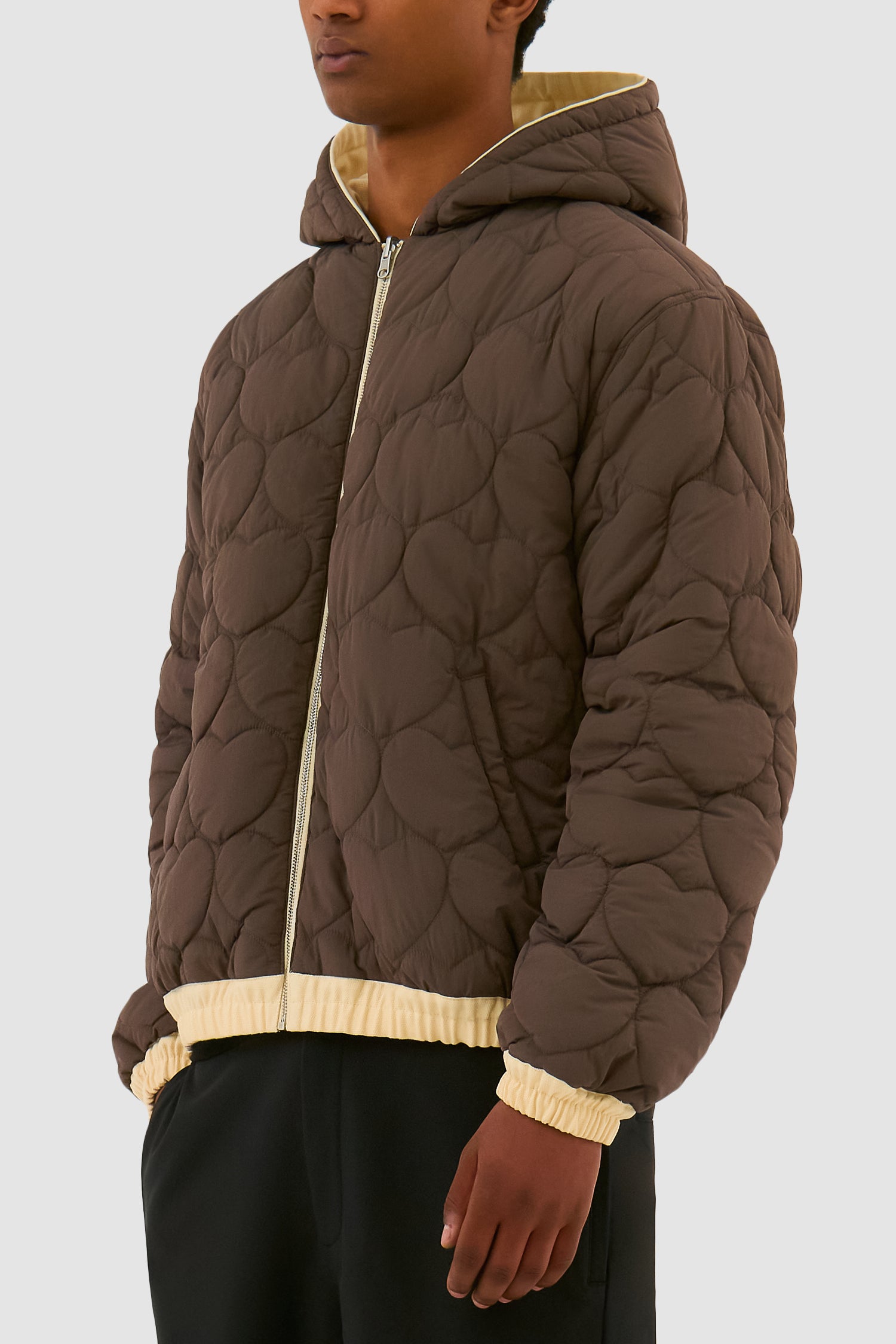 Reversible Hooded Jacket in Cream