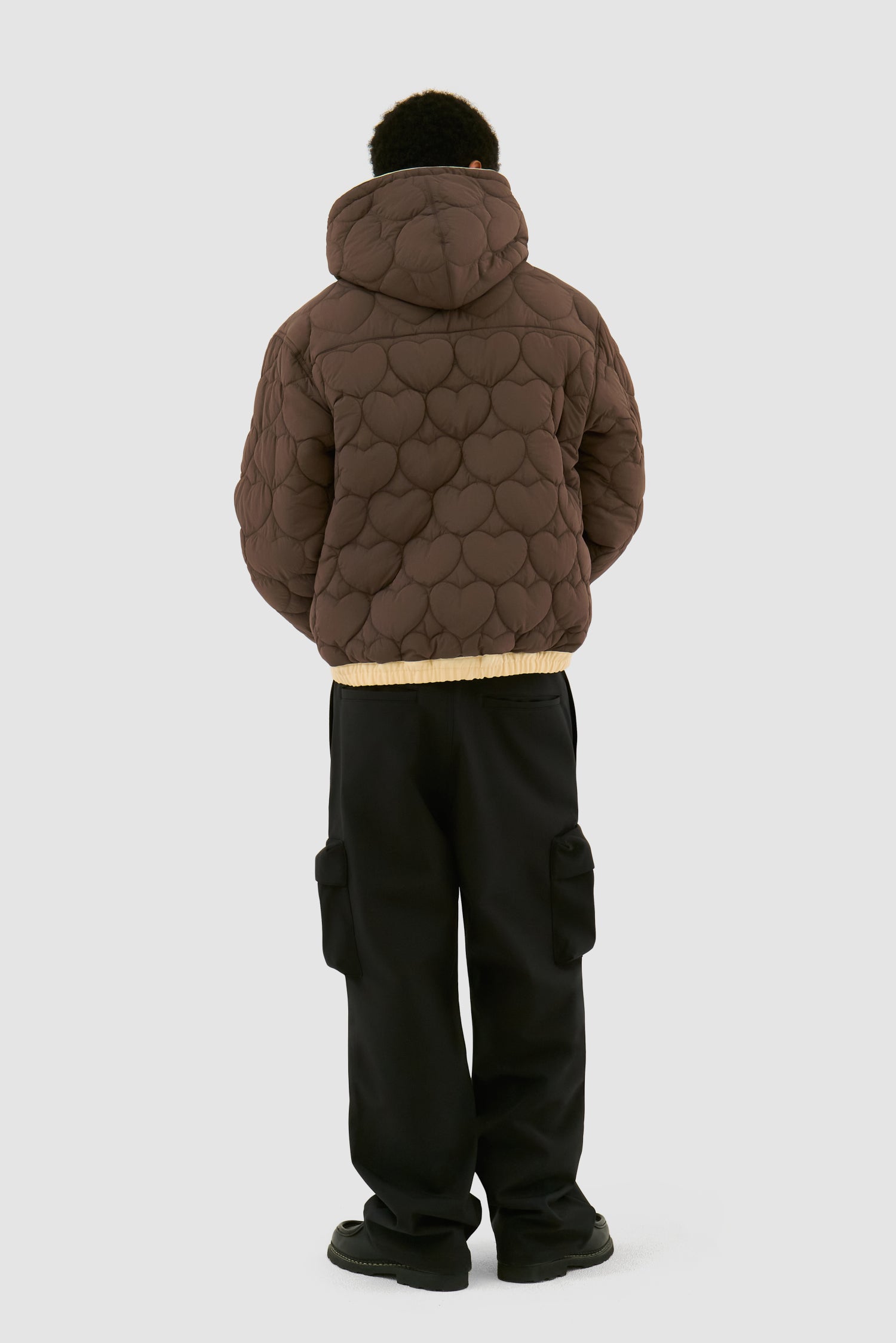 Reversible Hooded Jacket in Cream