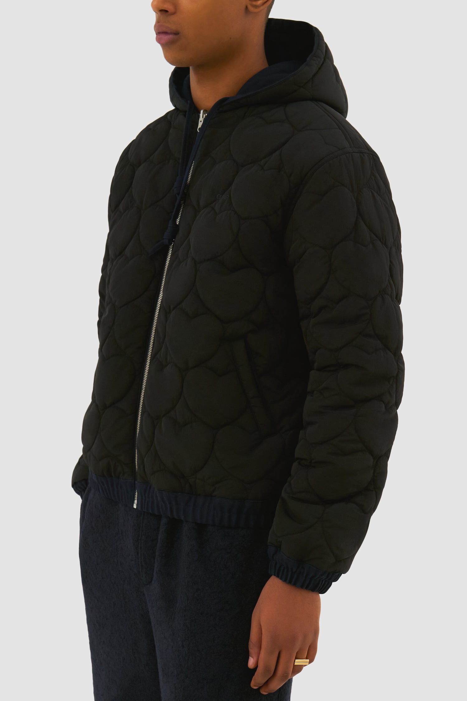 Reversible Hooded Jacket in Navy