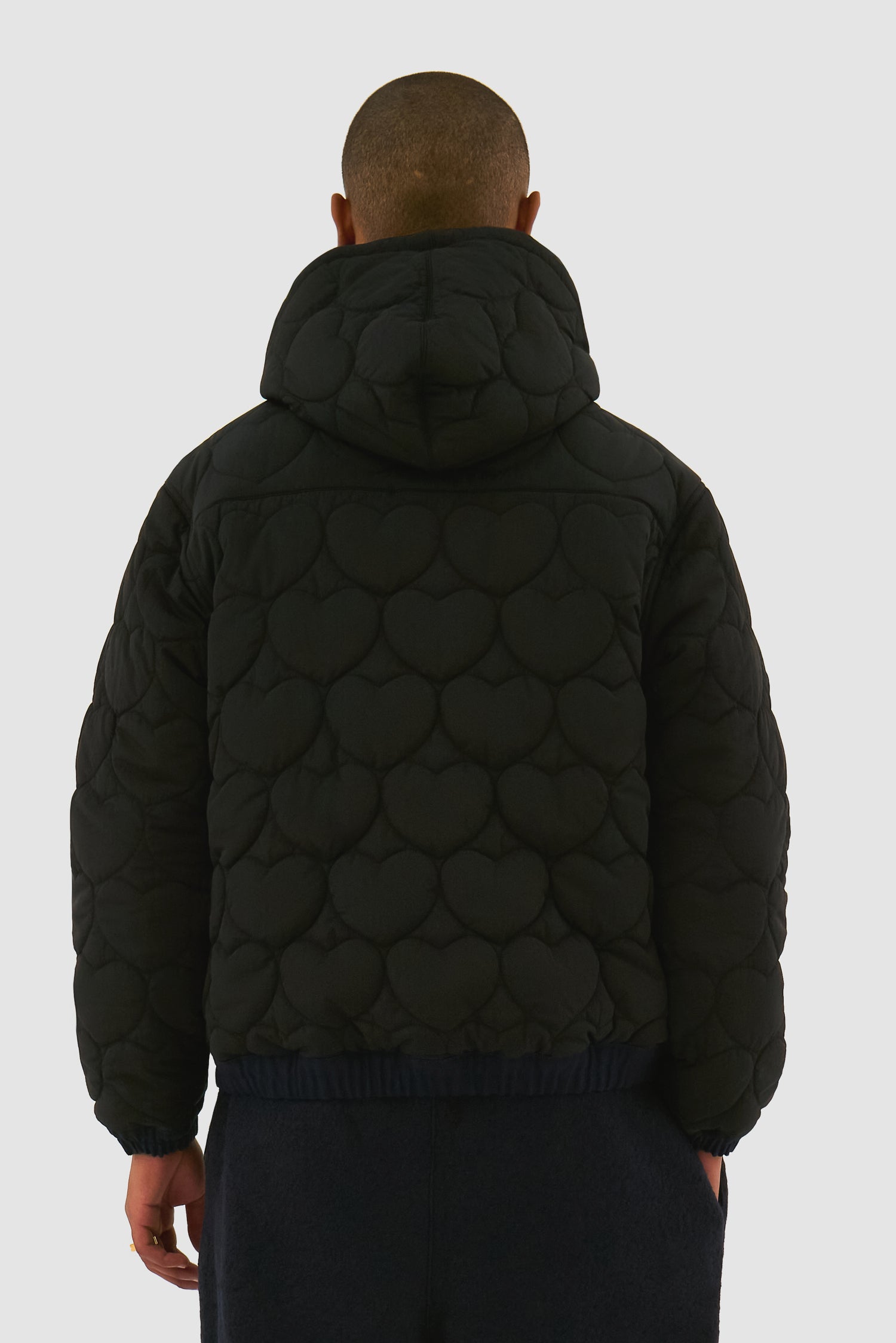 Reversible Hooded Jacket in Navy, front view