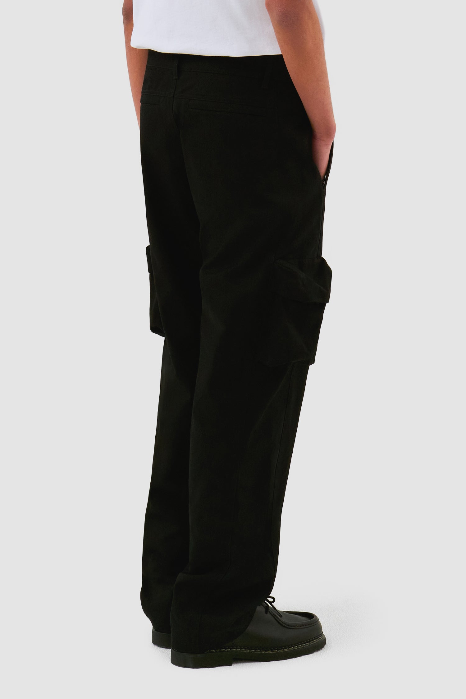 Pantalon en coton à poches 3D - Noir