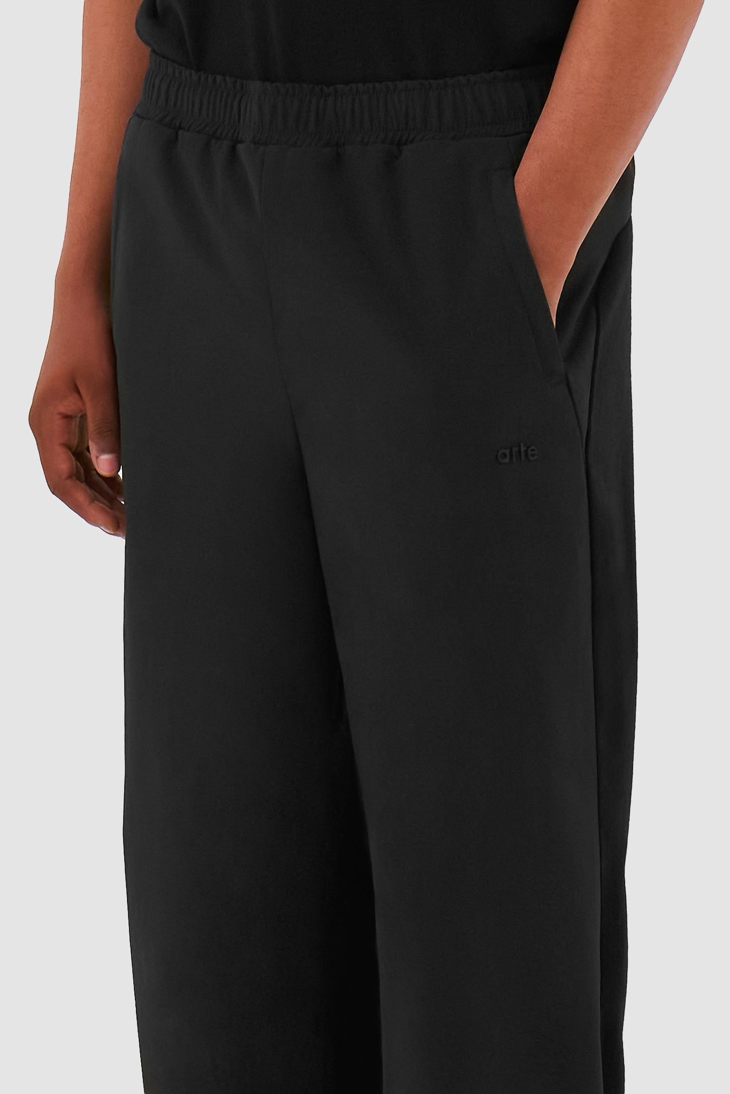 Detail view of Wool Technical Pants in Black