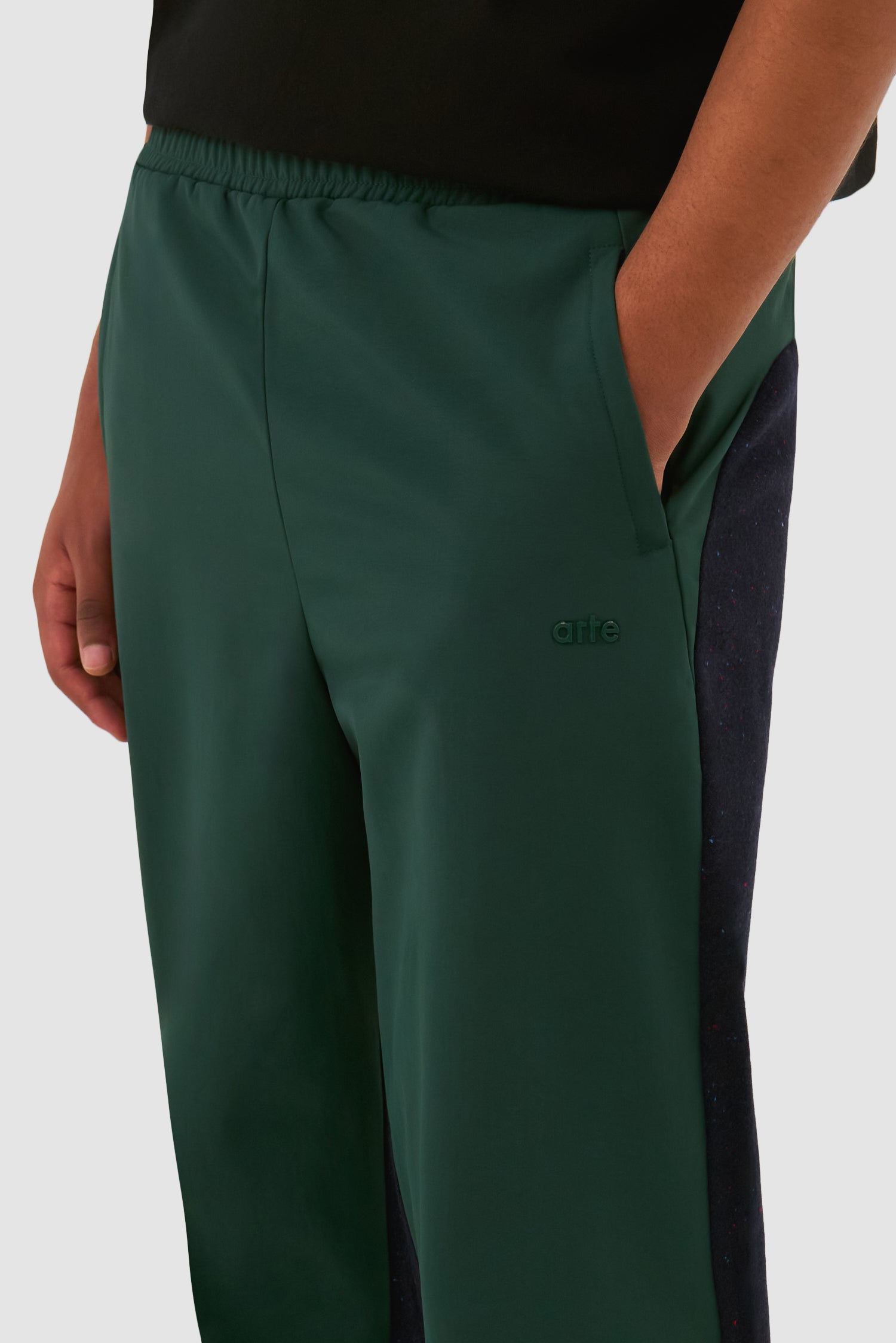 Detail view of Wool Technical Pants in Green