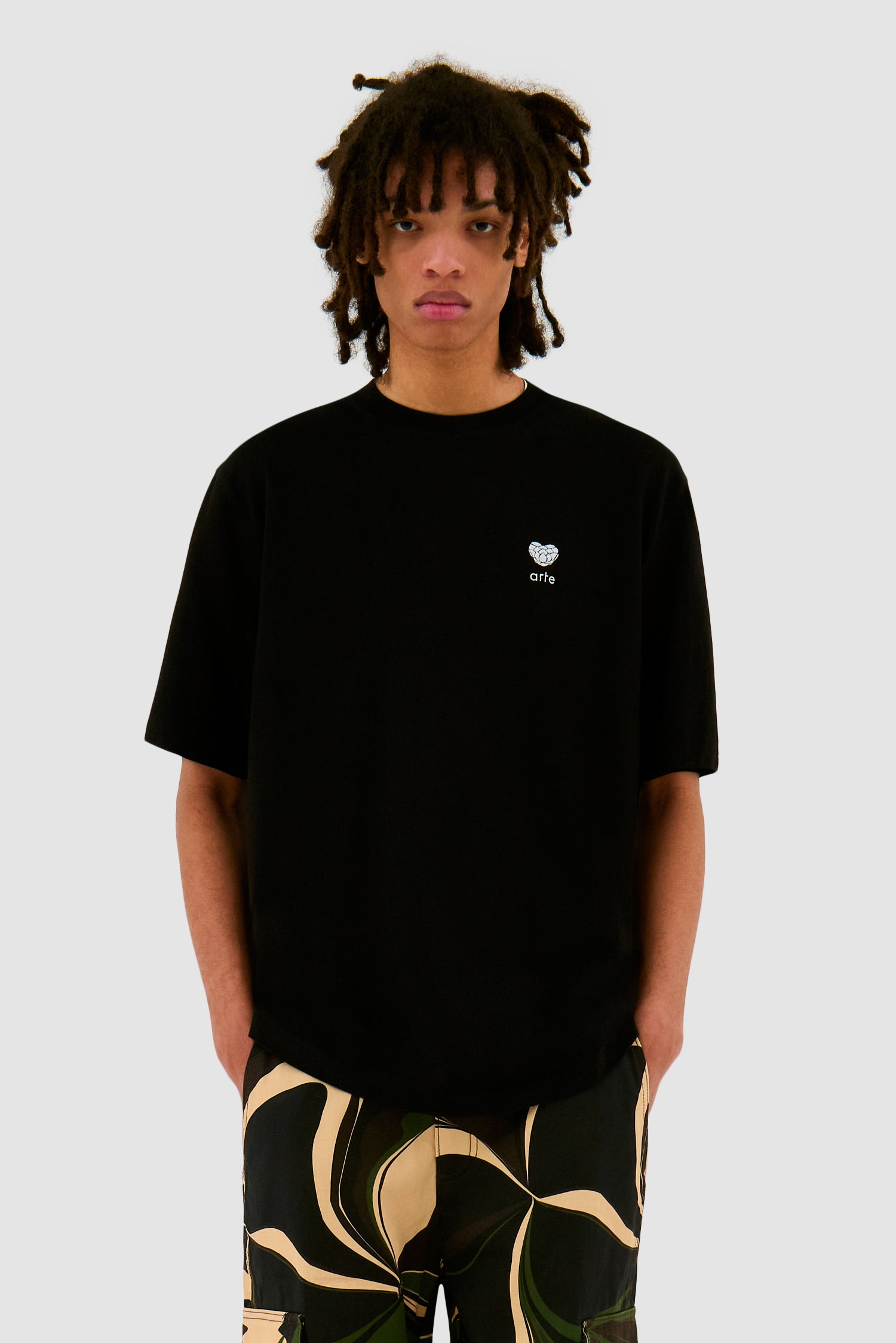 T-shirt avec logo en forme de cœur - Noir