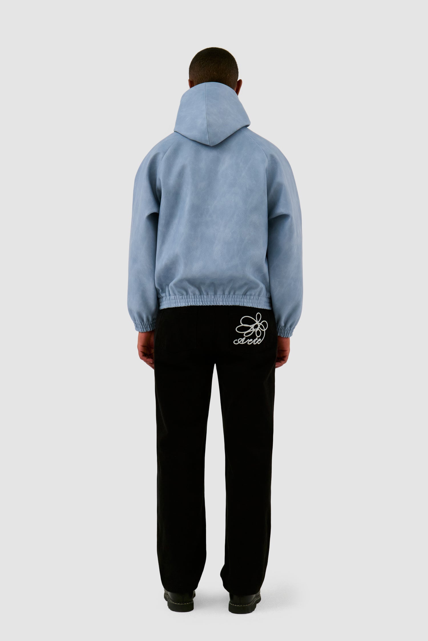 Embroidery Pocket Pants - Black