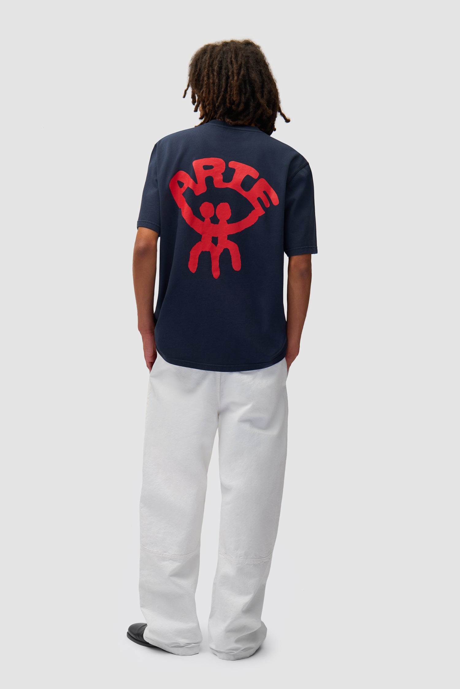 Round Knee Cut Pants - White