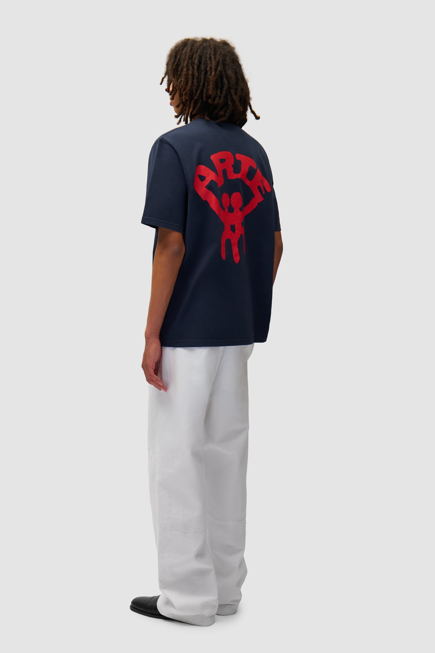 Round Knee Cut Pants - White