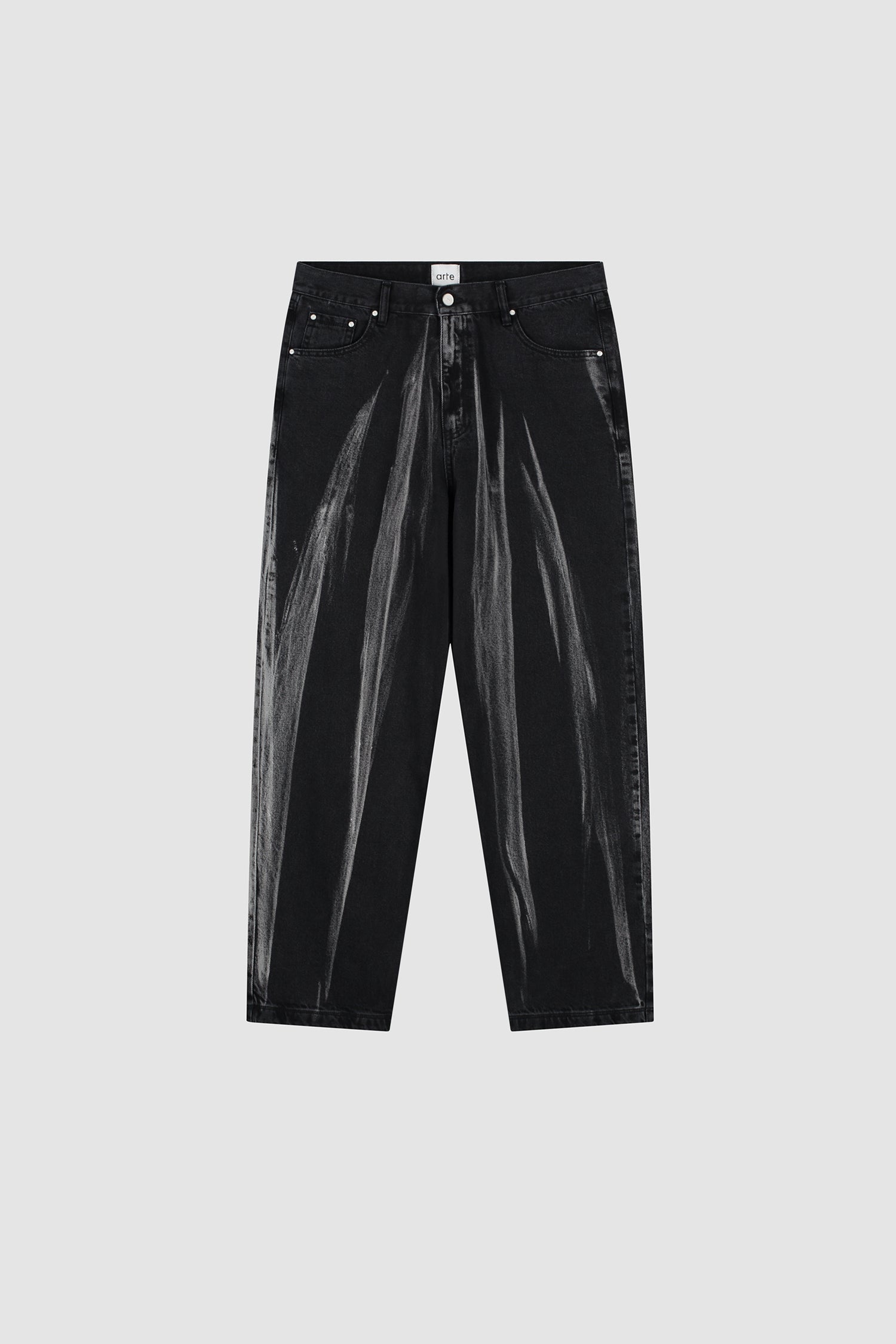 Washed Jeans Pants - Black Denim
