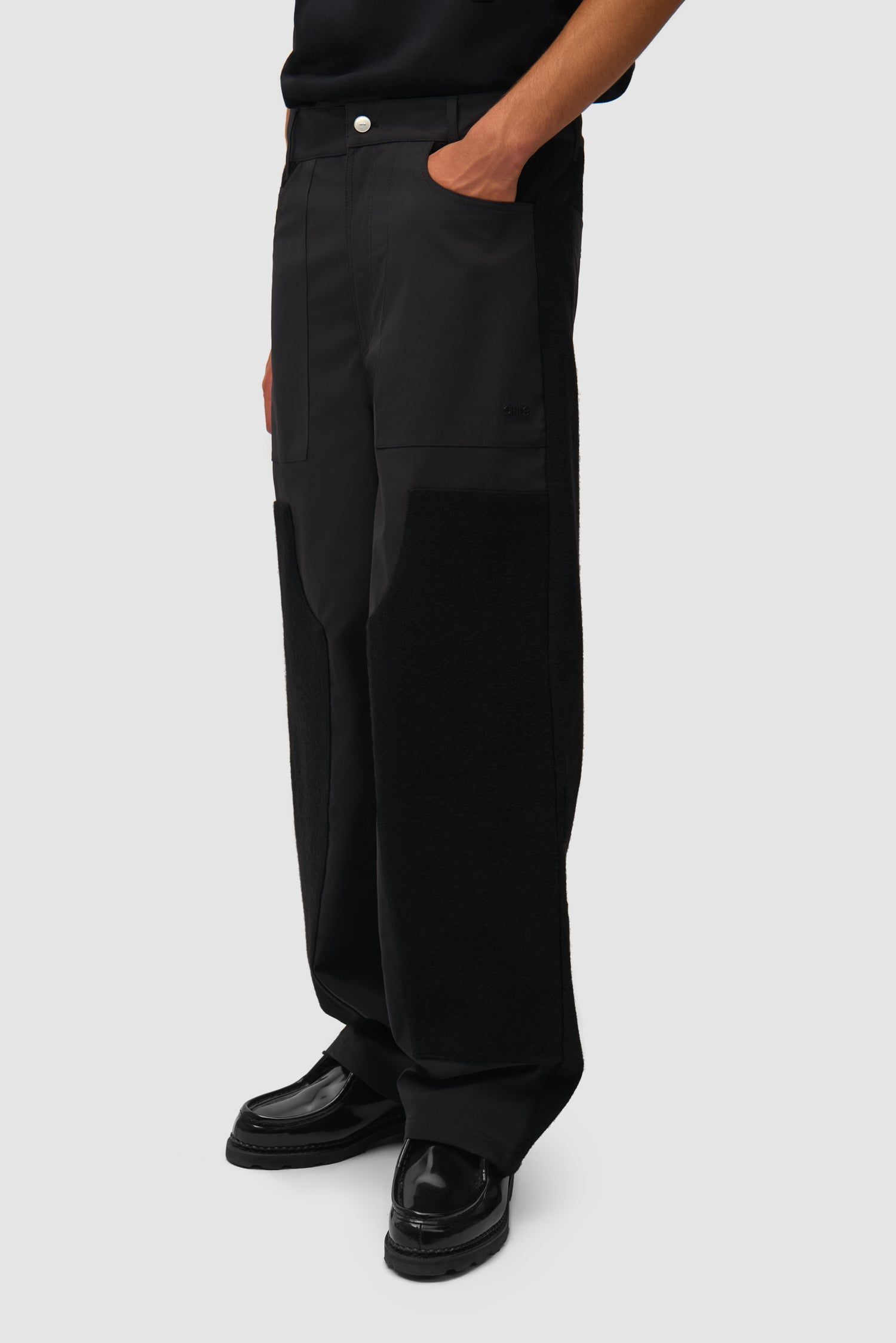 Nylon/wool Combo Pants - Black