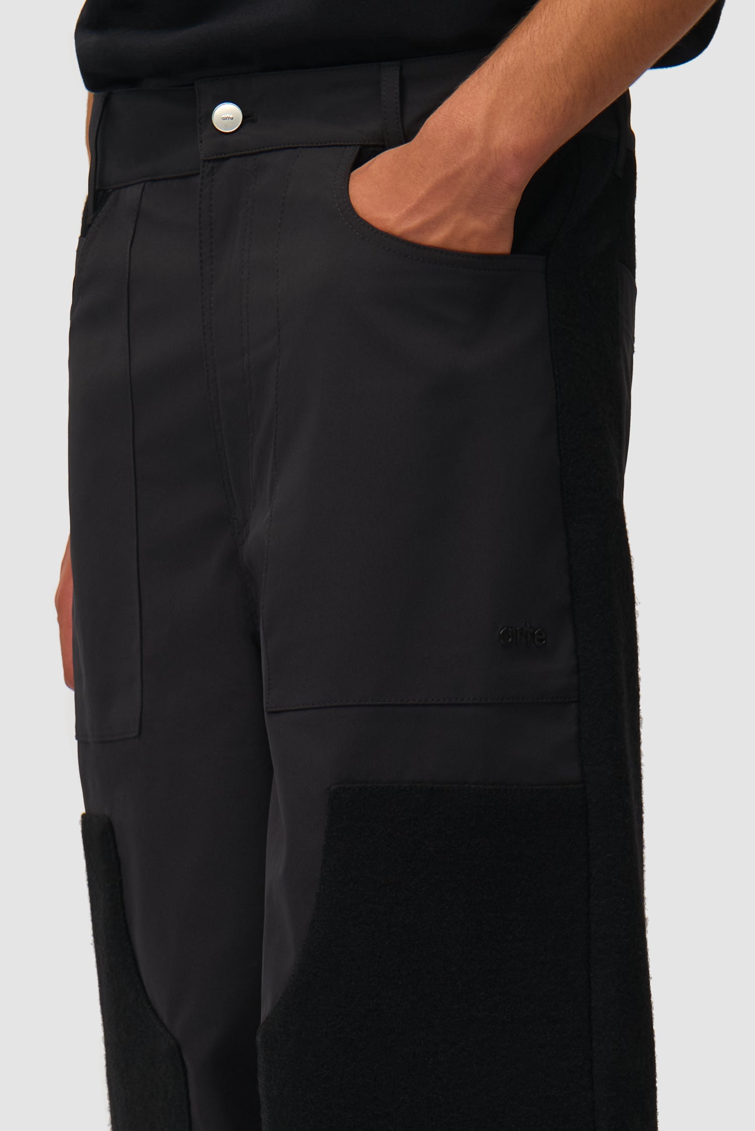 Nylon/wool Combo Pants - Black