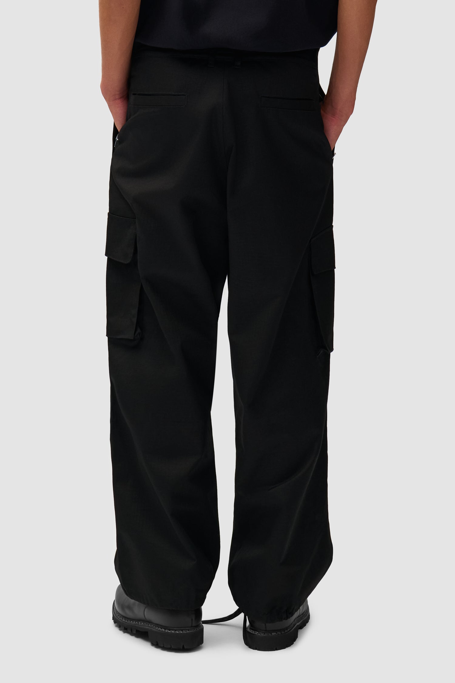 Waxed Ripstop Pants - Black