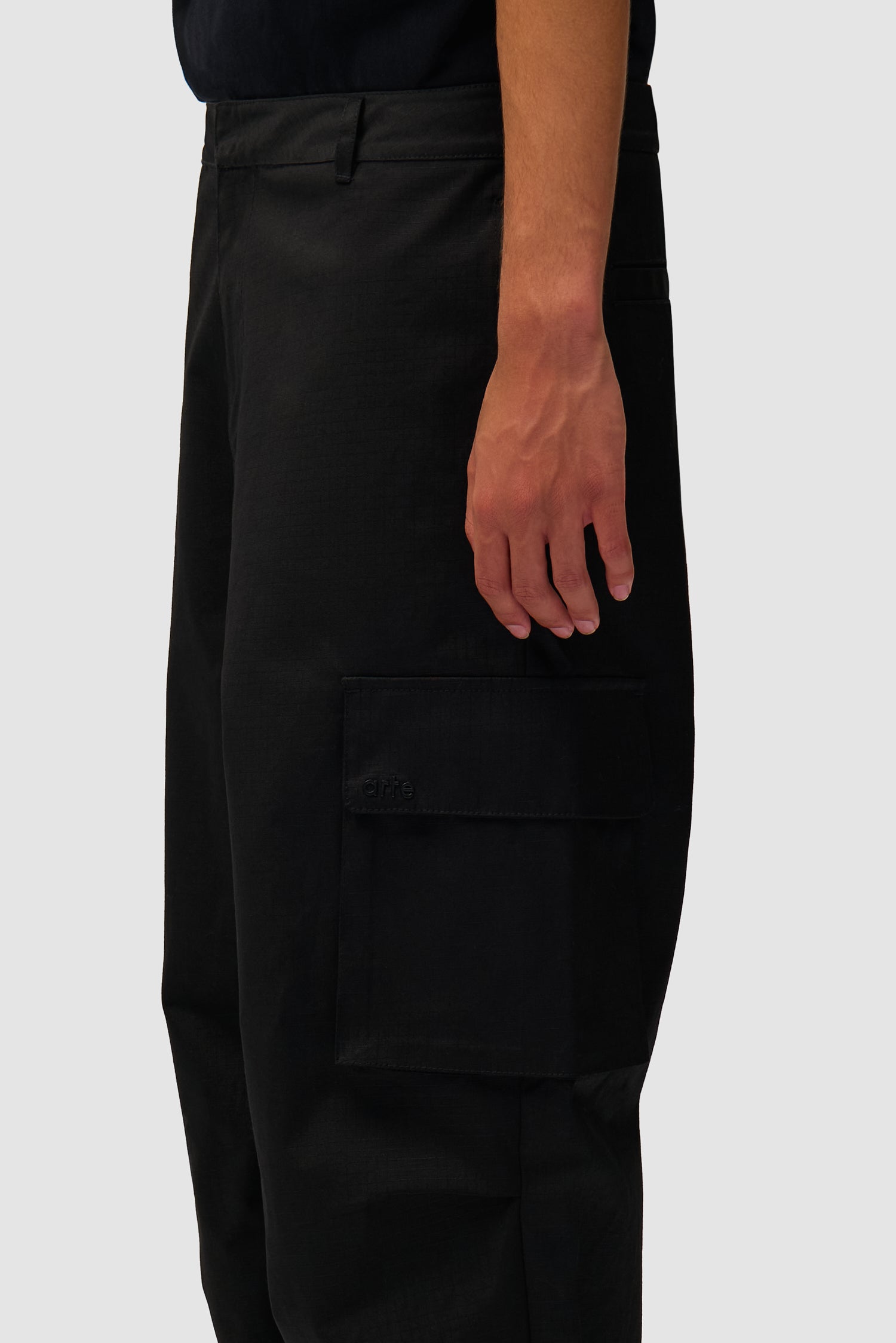 Waxed Ripstop Pants - Black