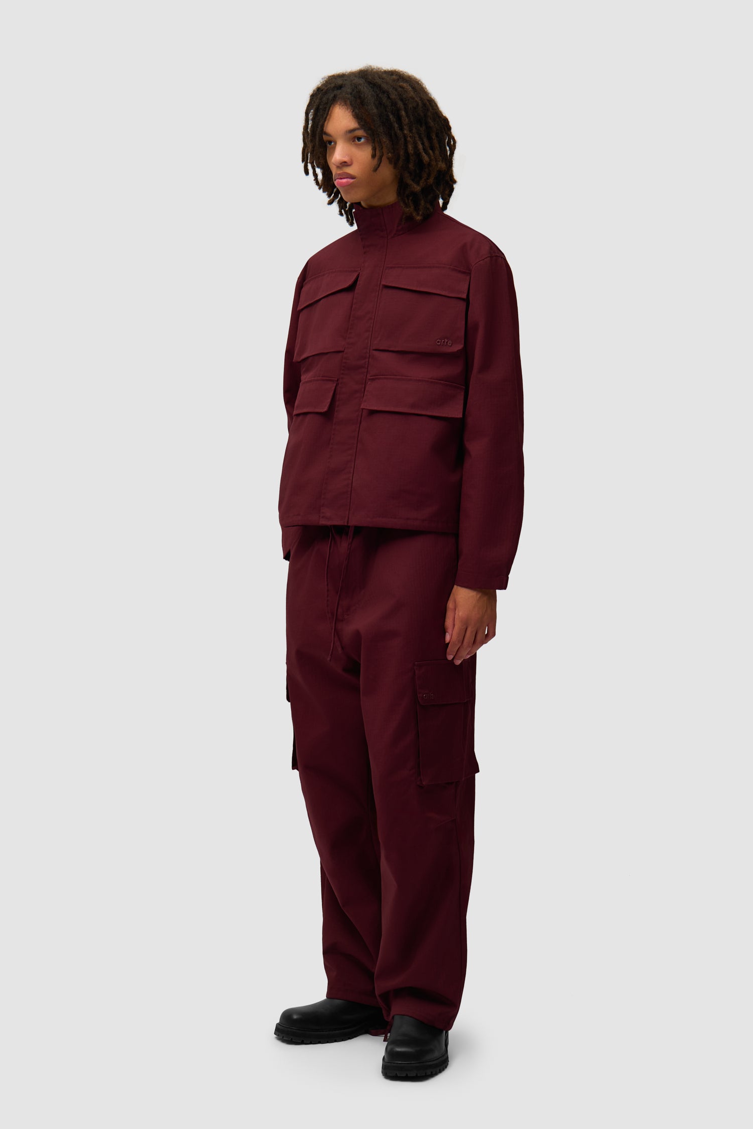 Waxed Ripstop Pants - Bordeaux