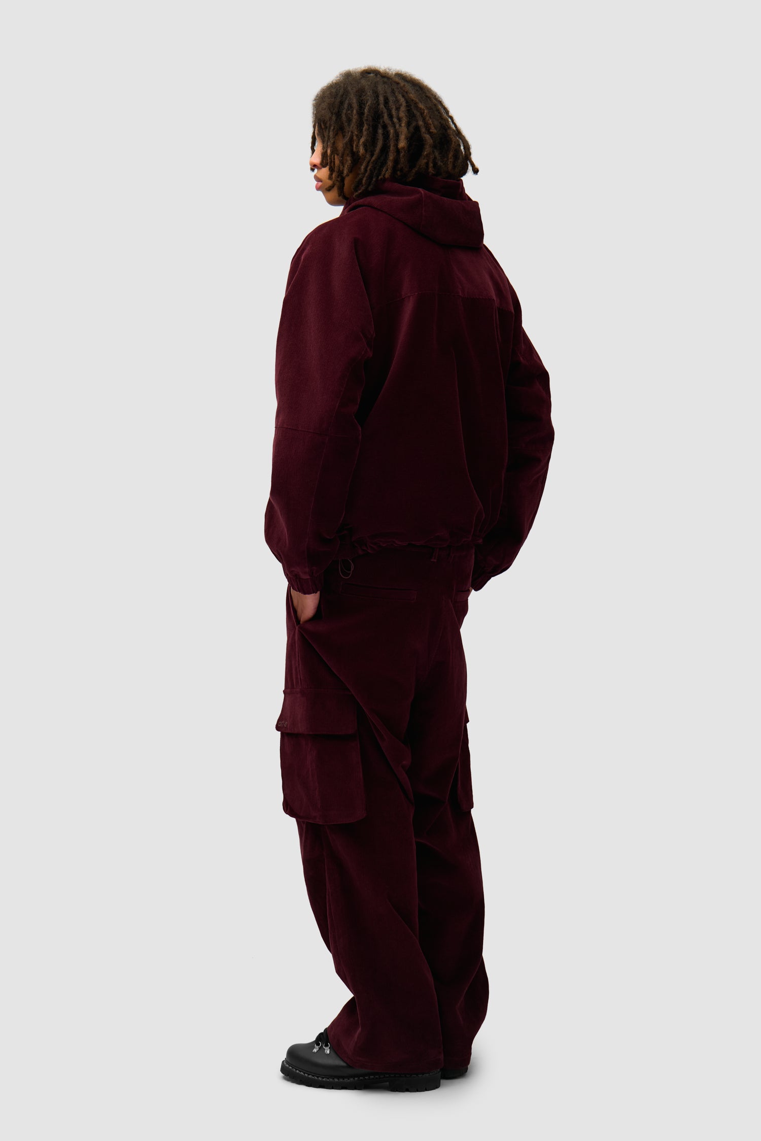 Corduroy Cargo Pants - Bordeaux