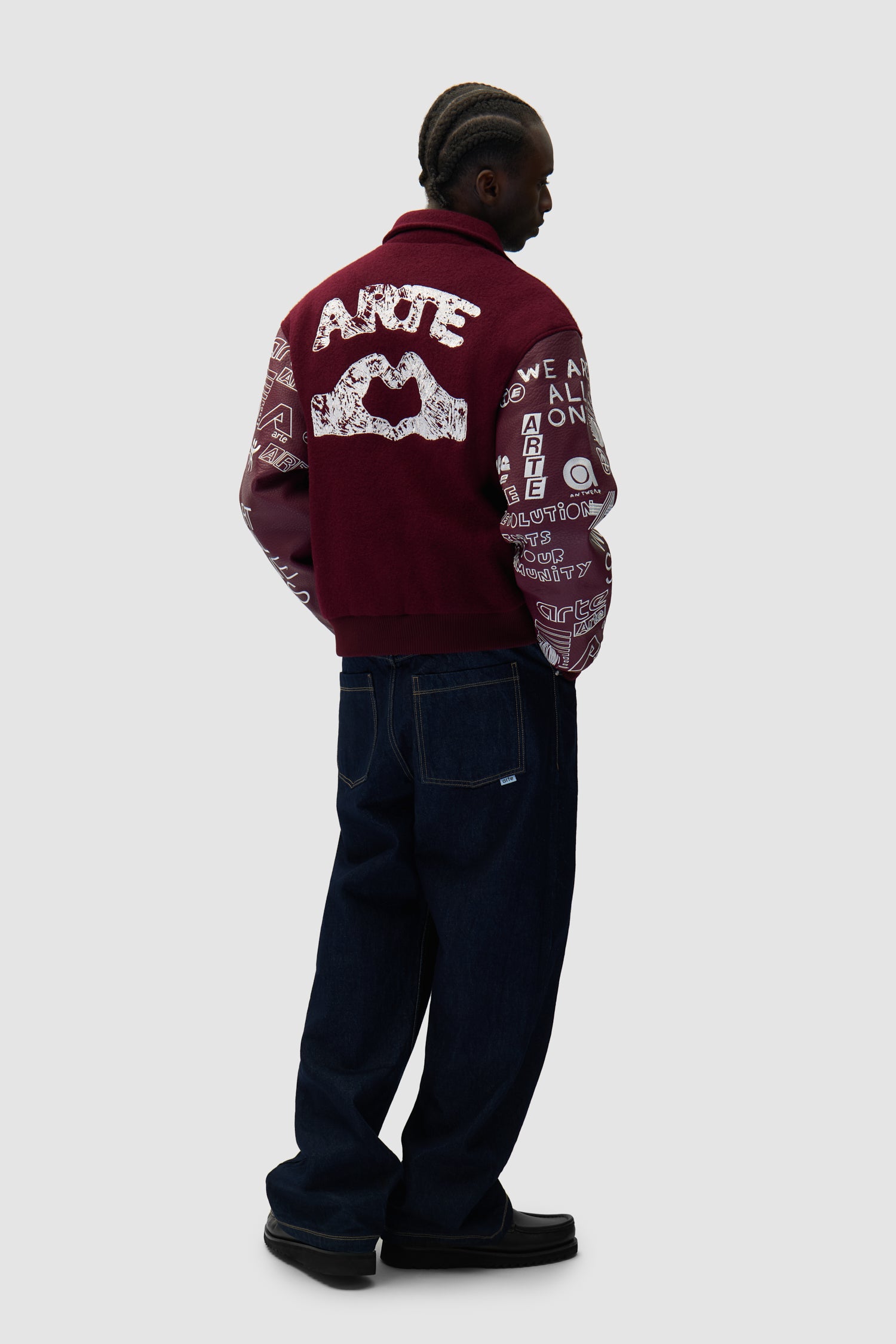 Graffiti Varsity Jacket - Bordeaux