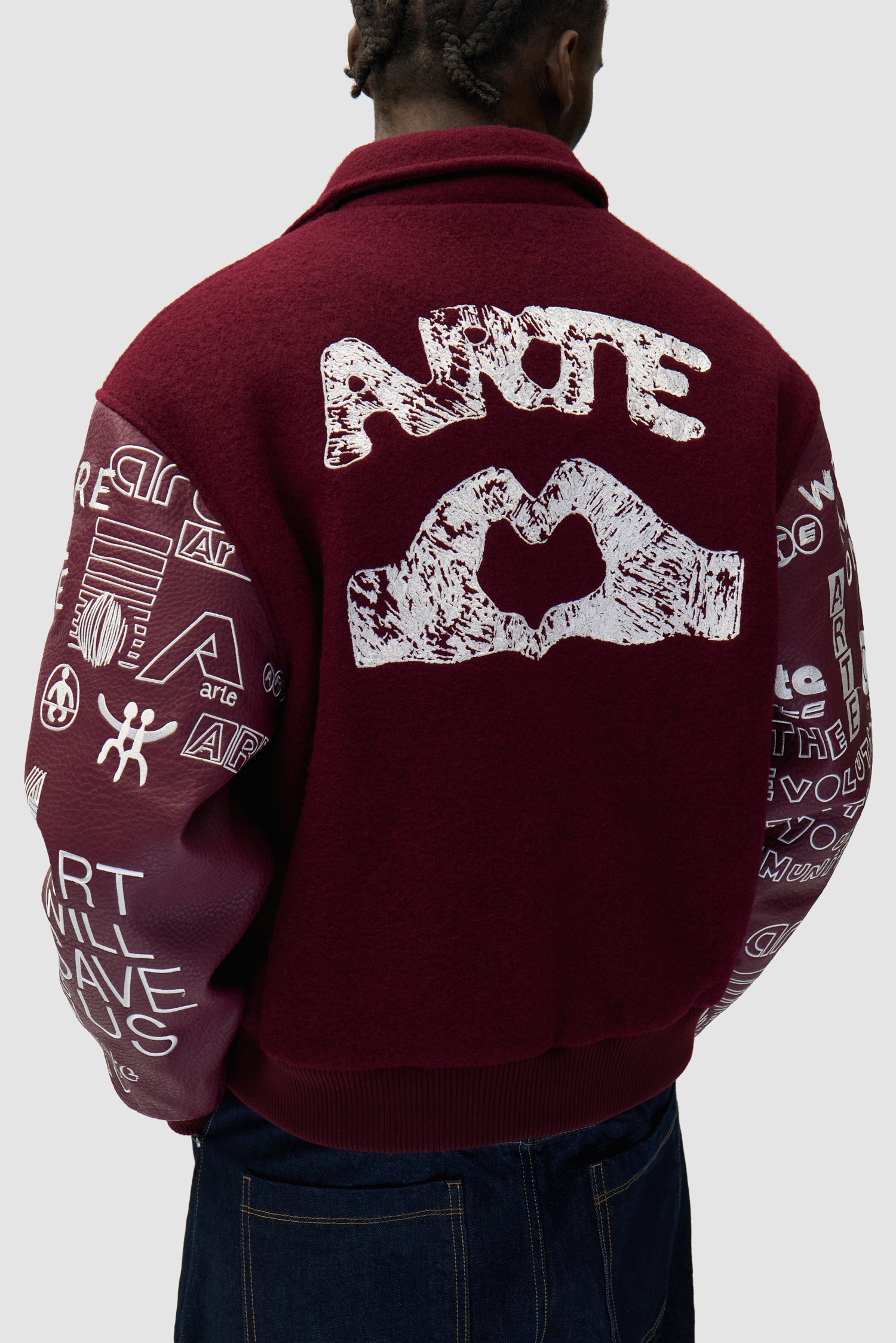 Graffiti Varsity Jacket - Bordeaux