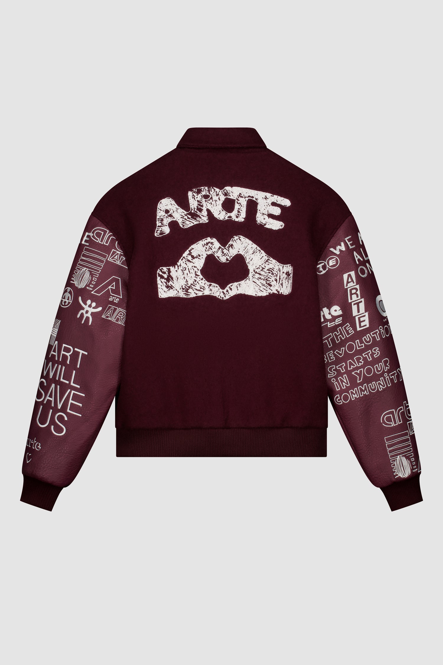 Graffiti Varsity Jacket - Bordeaux