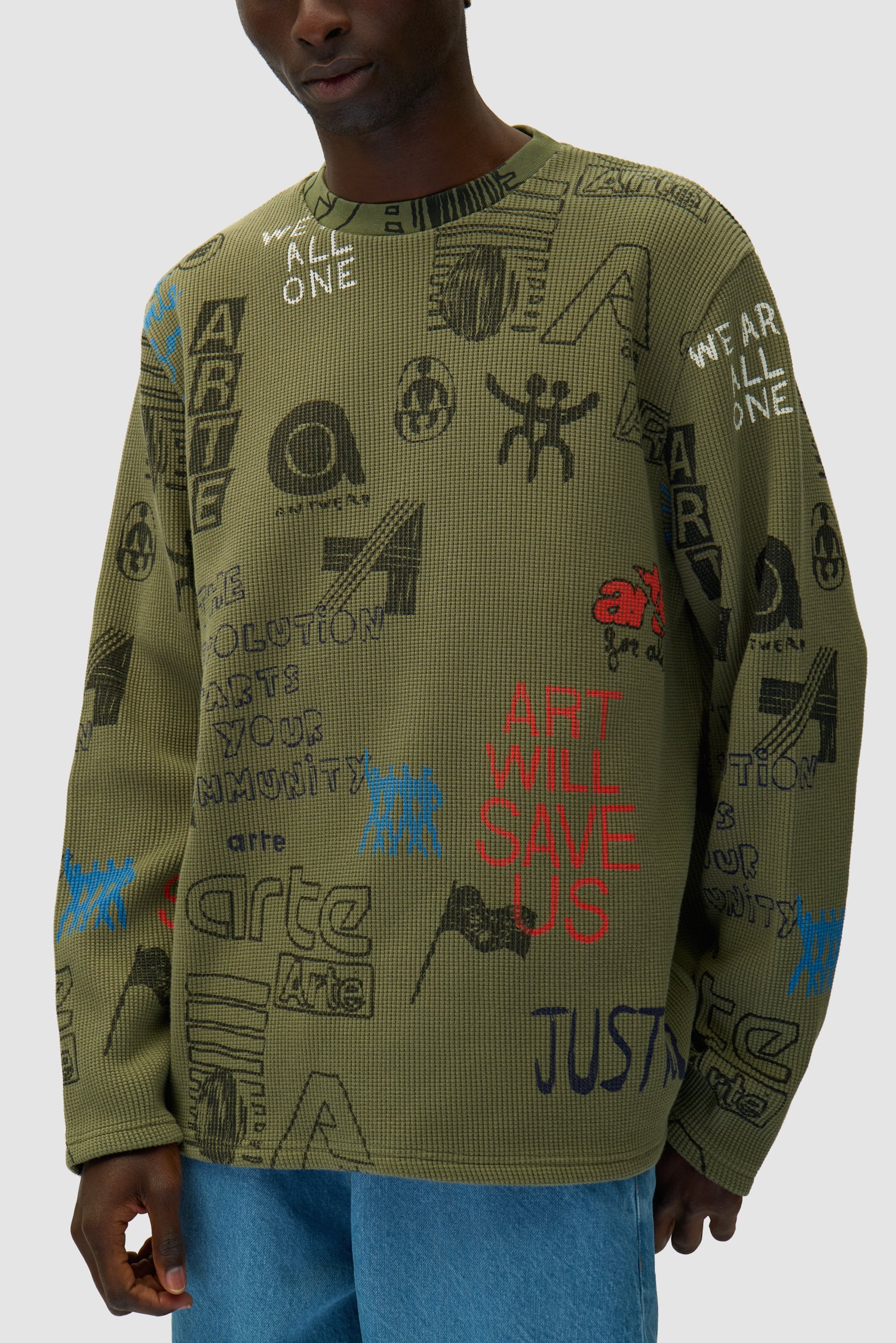 Allover Waffle Longsleeve - Green