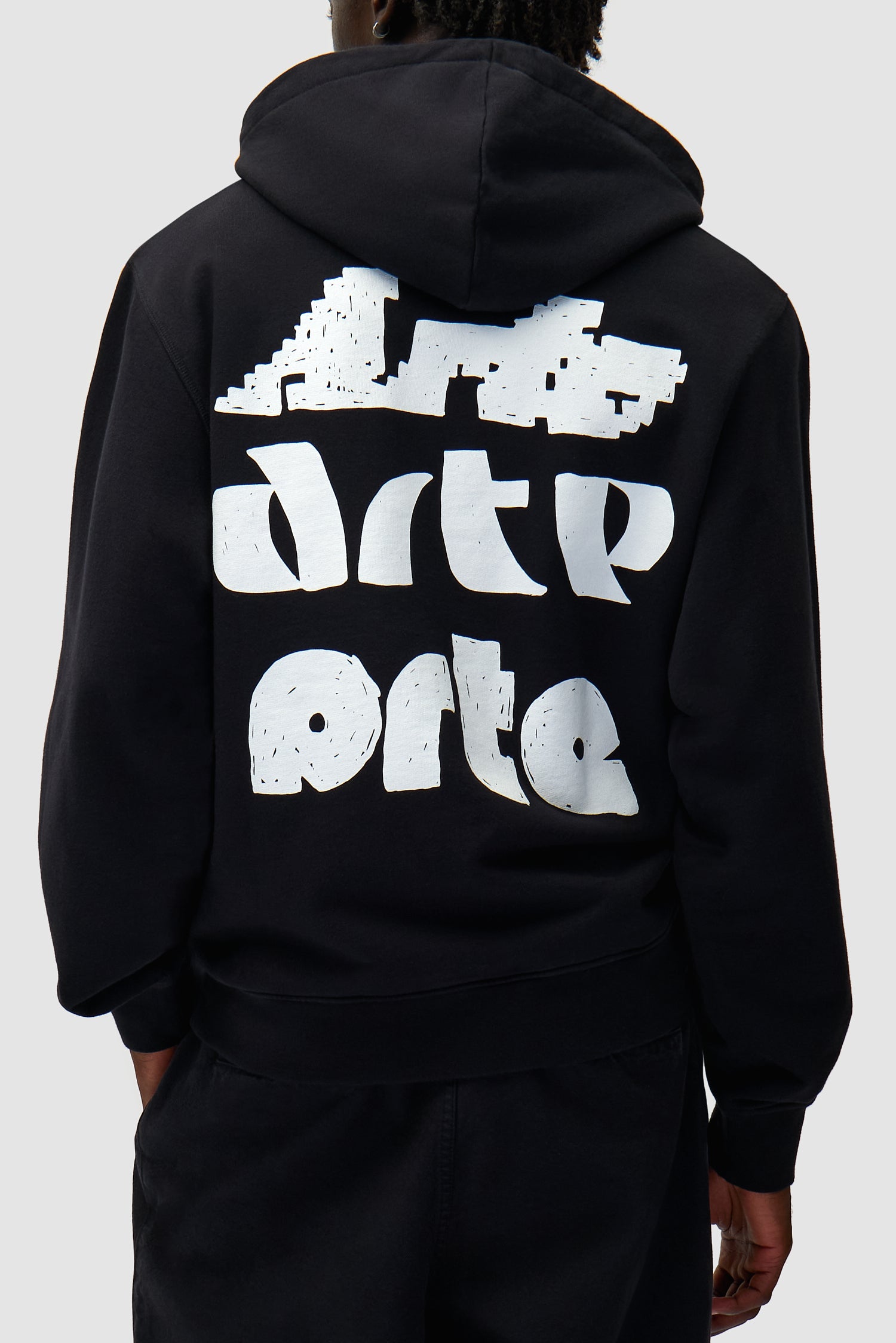 Multi Arte Print Hoodie - Black