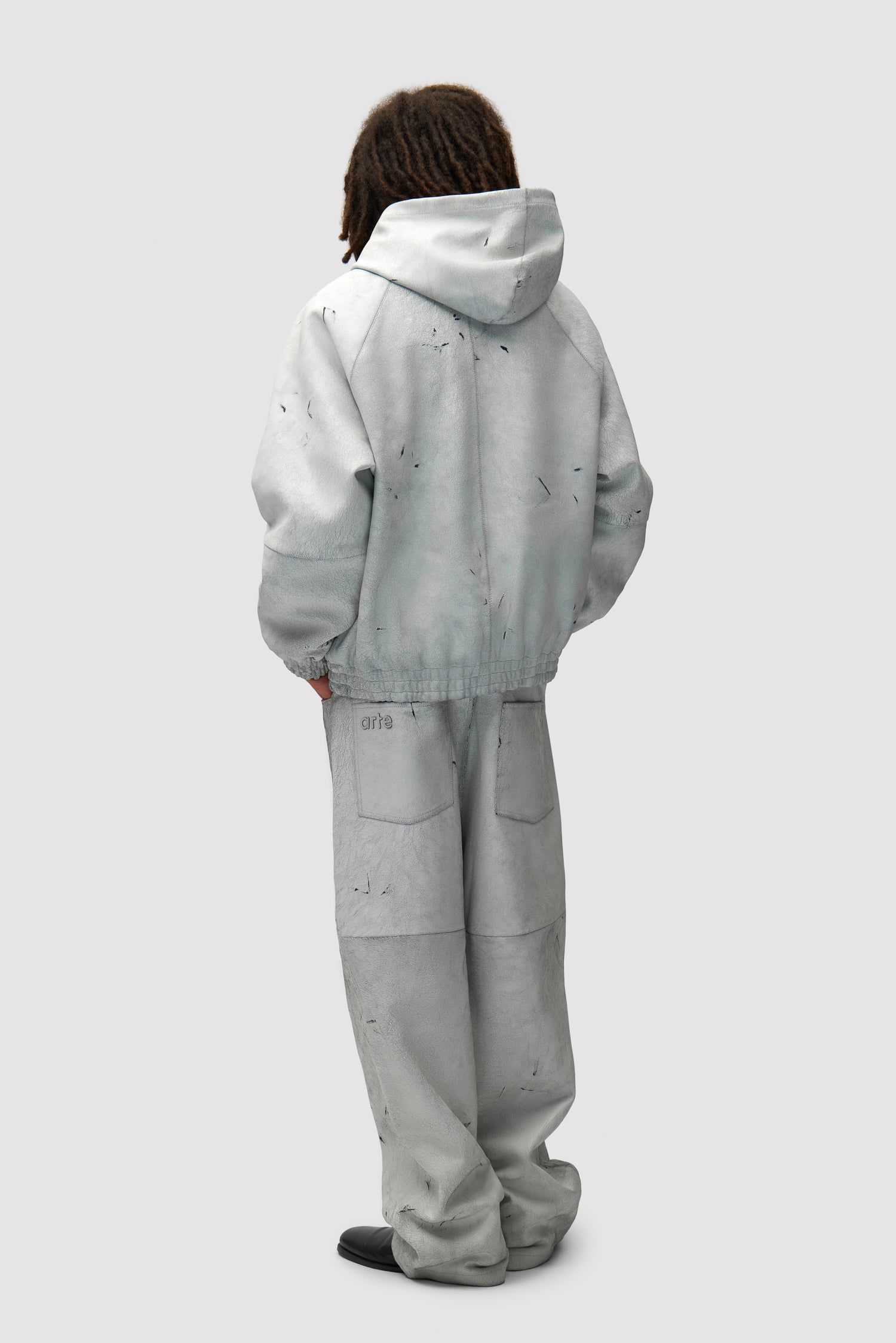 Cracked Leather Jacket - White