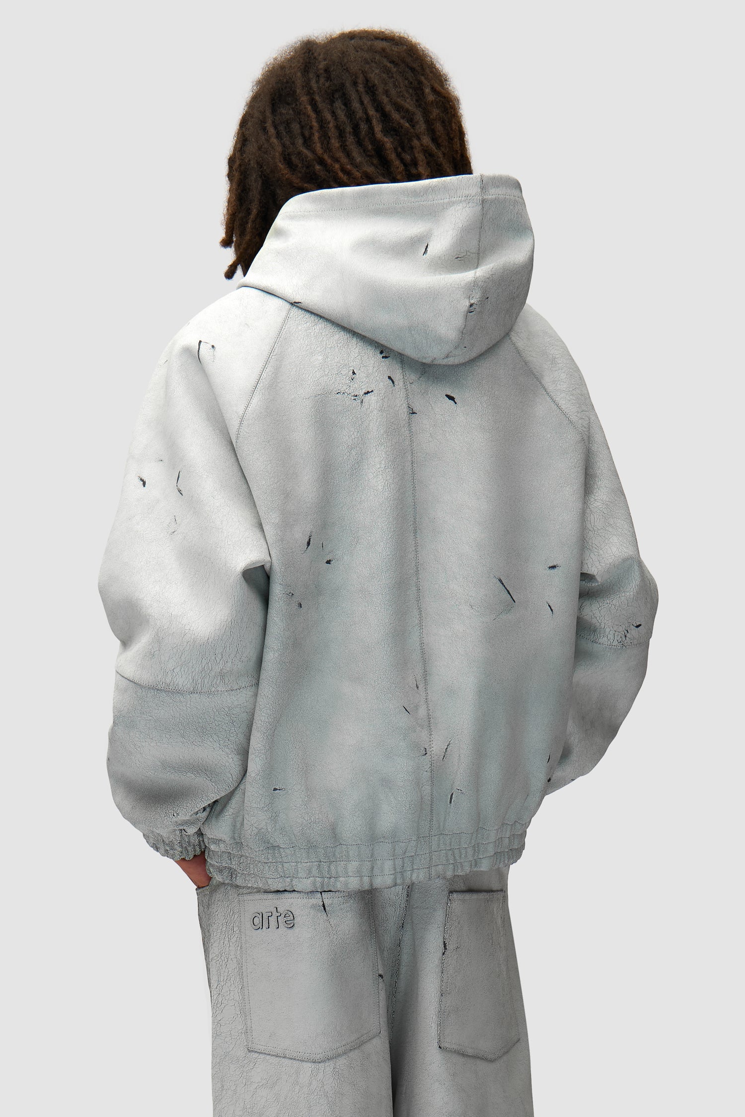 Cracked Leather Jacket - White