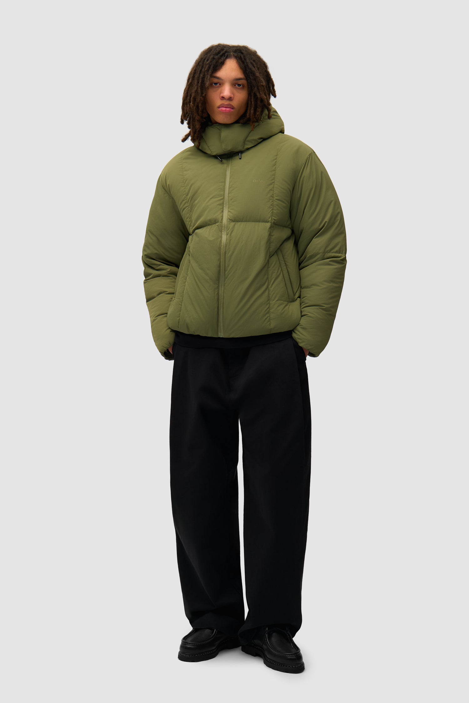 Special Cuts Puffer Jacket - Green