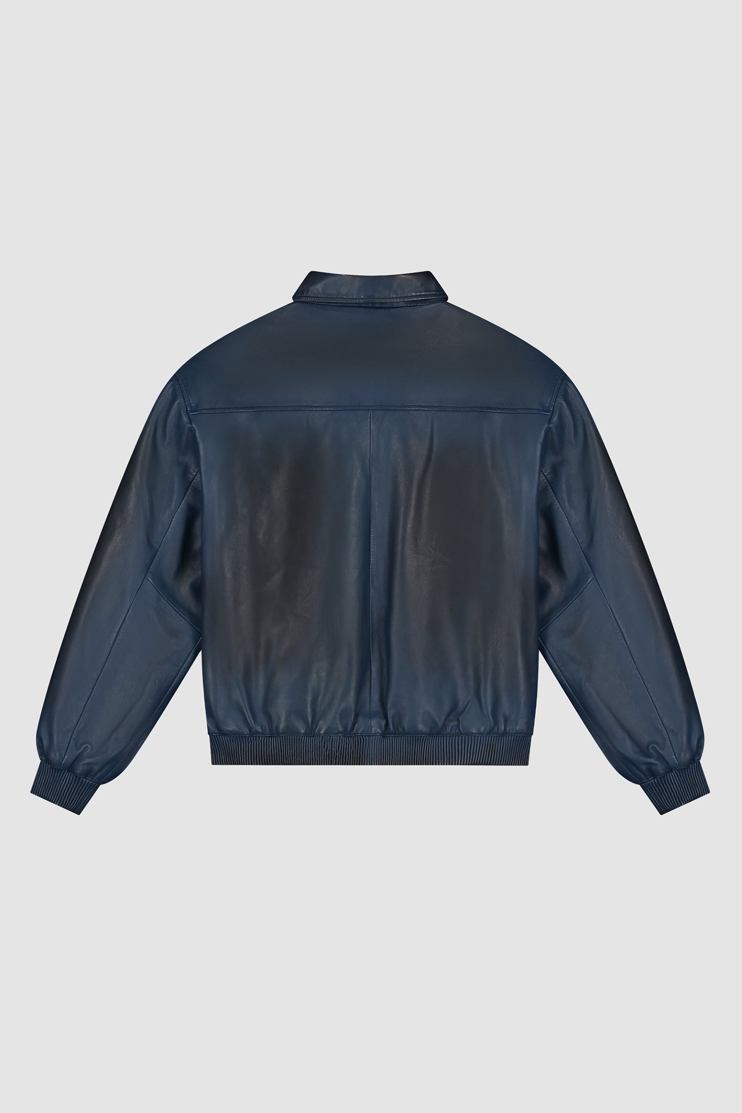 Leather Fade Jacket - Navy