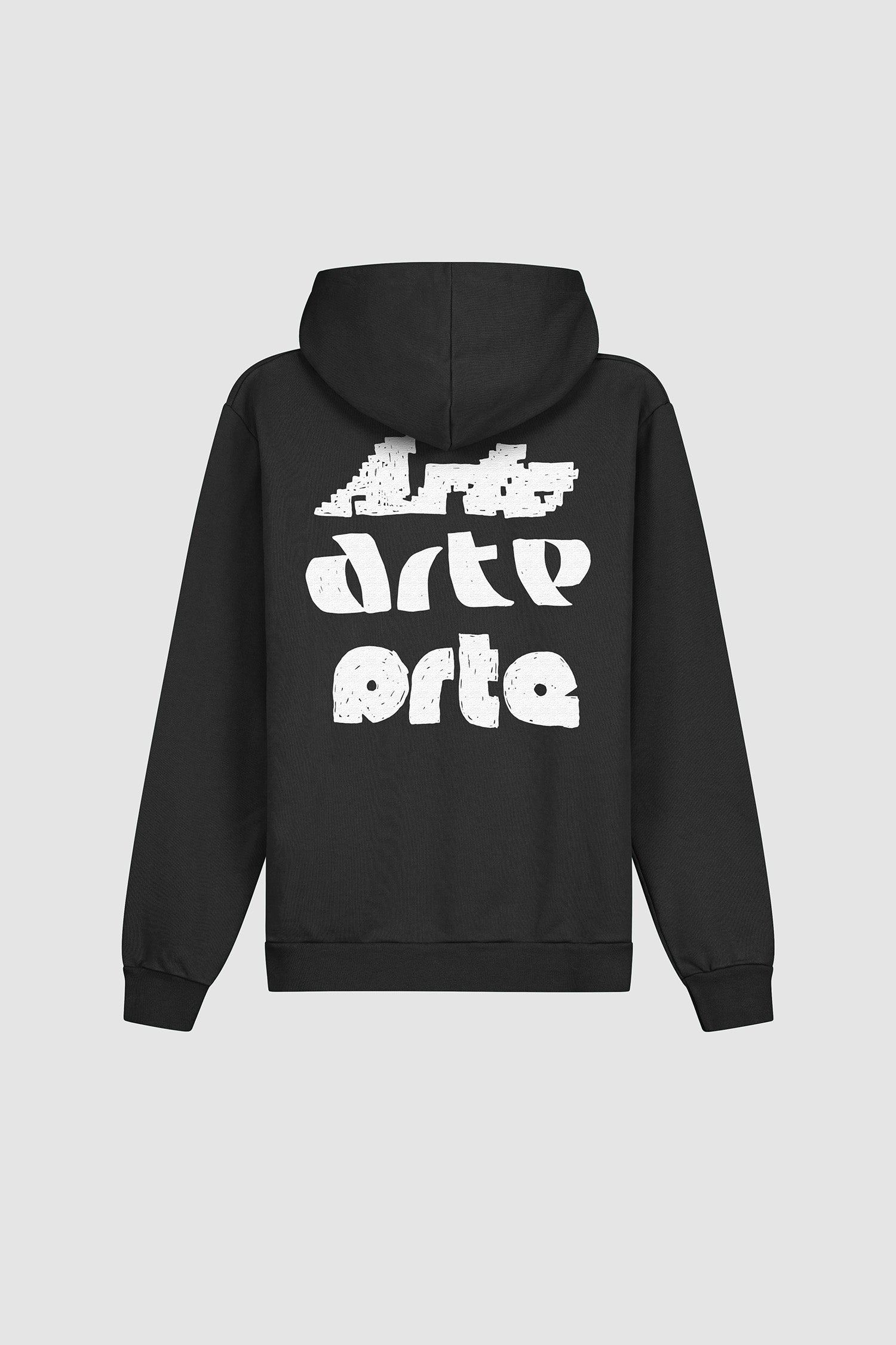 Multi Arte Print Hoodie - Black