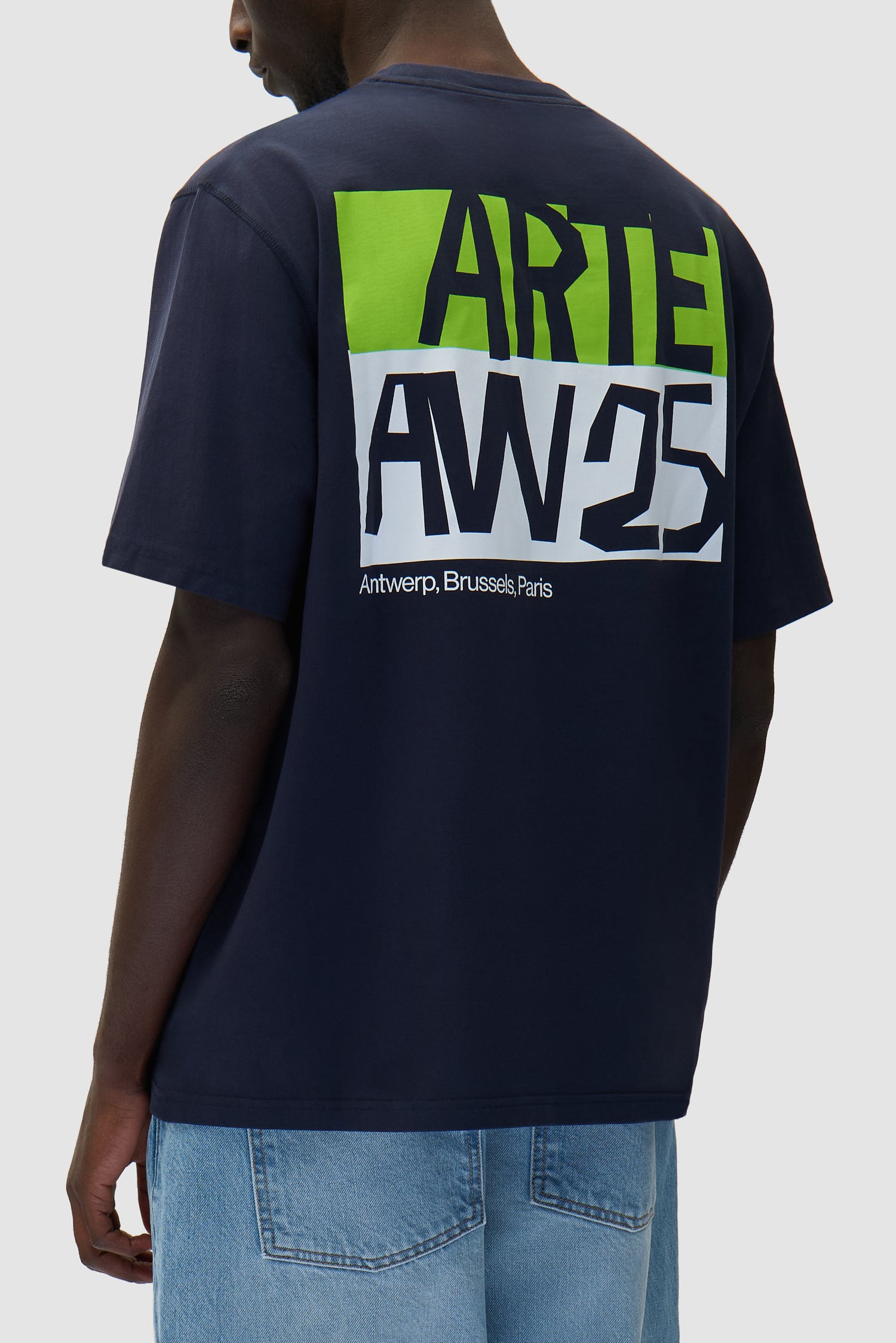 Cut Out Print T-shirt - Navy