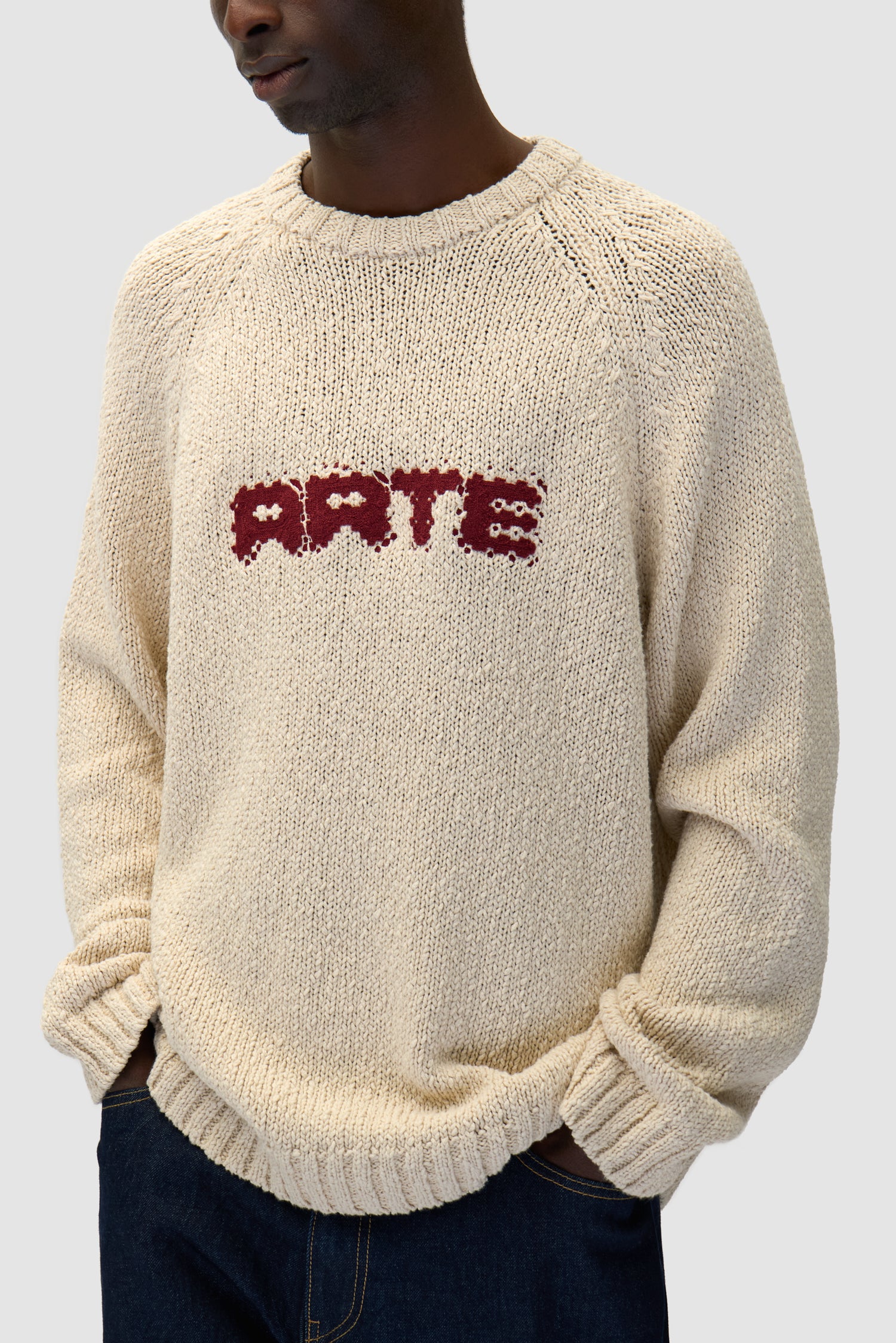 Pixel Front Knit - Cream
