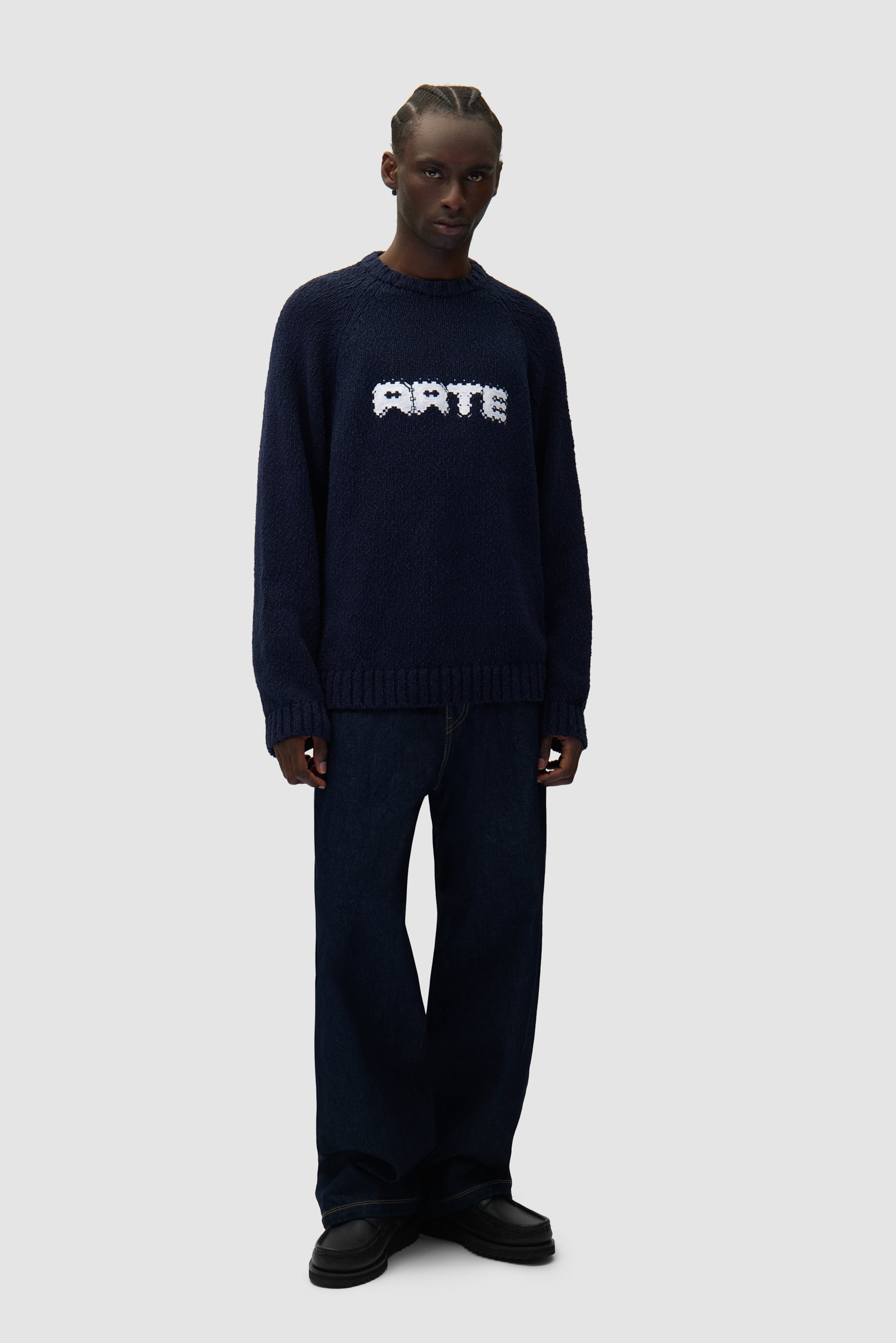 Pixel Front Knit - Navy
