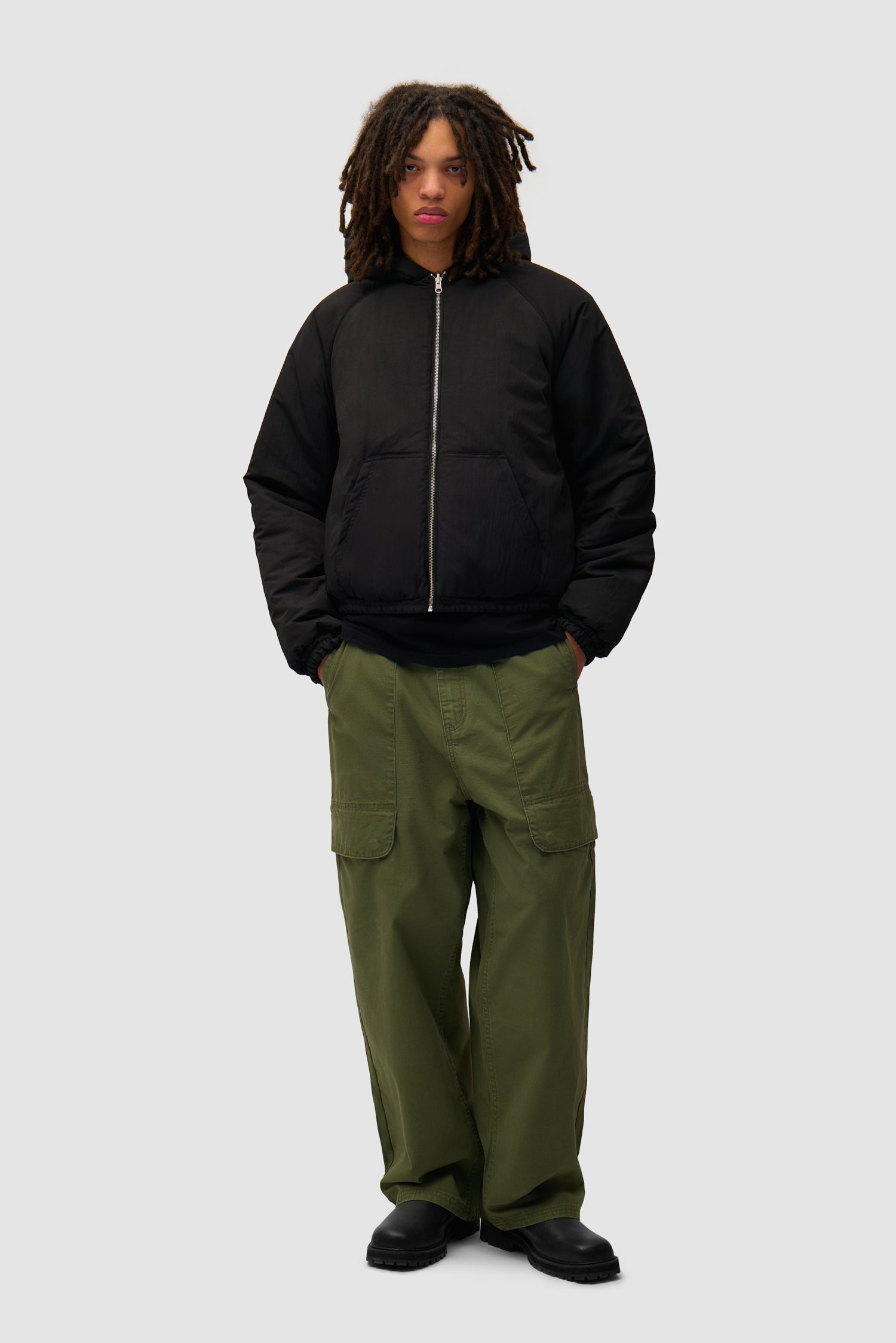 Nylon Reversible Jacket - Black