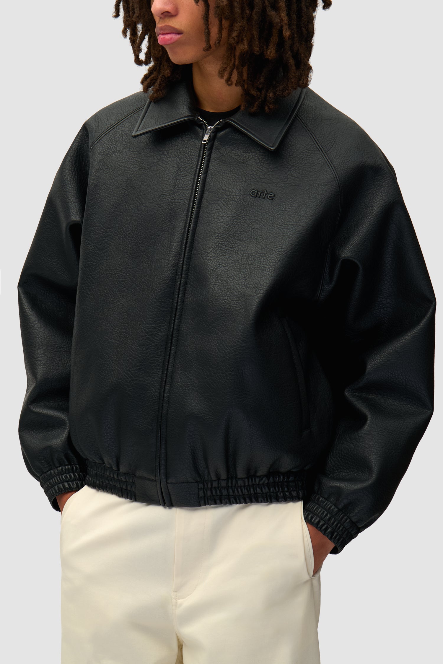 Basic Leather Jacket - Black