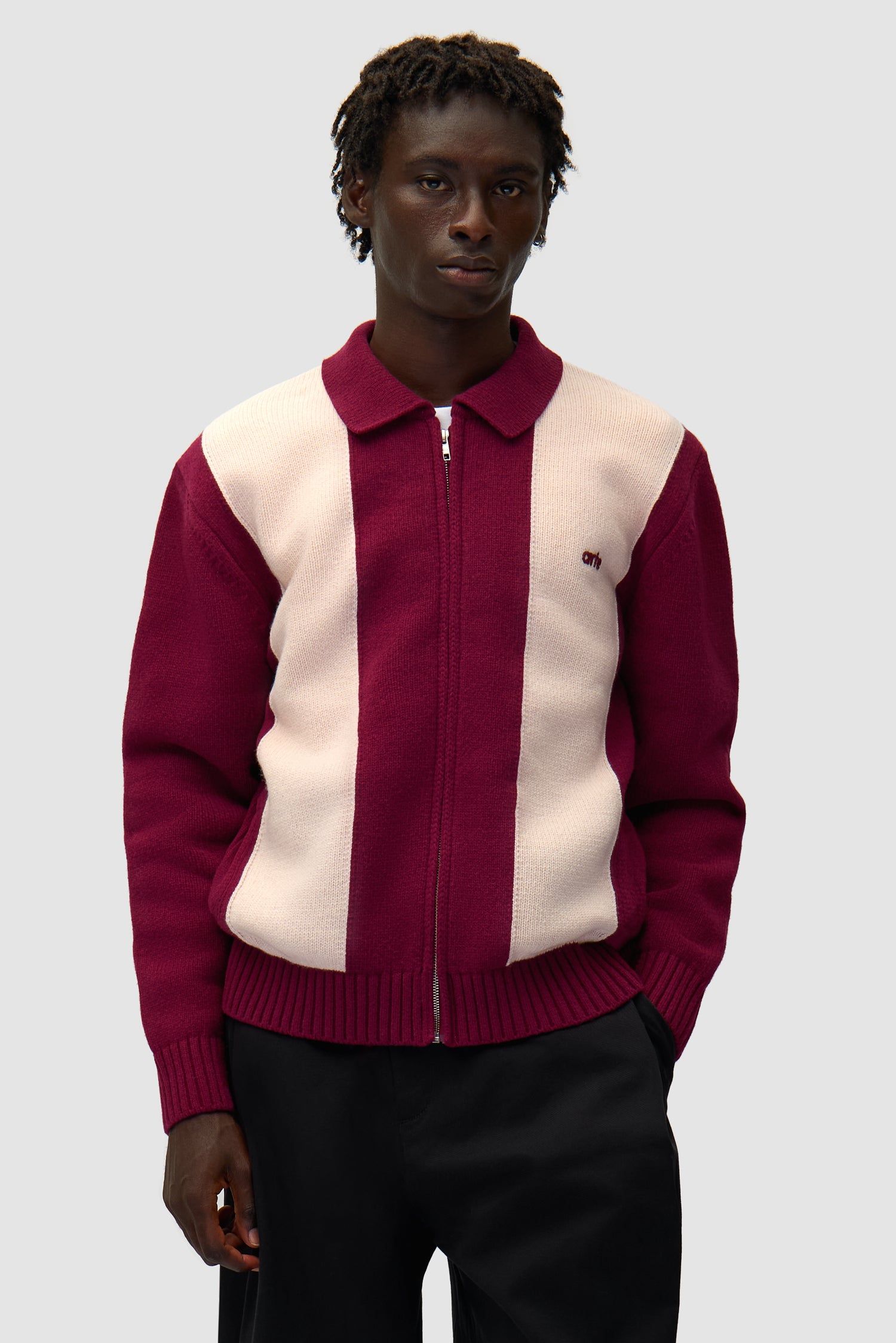 Cardigan - Bordeaux/Cream