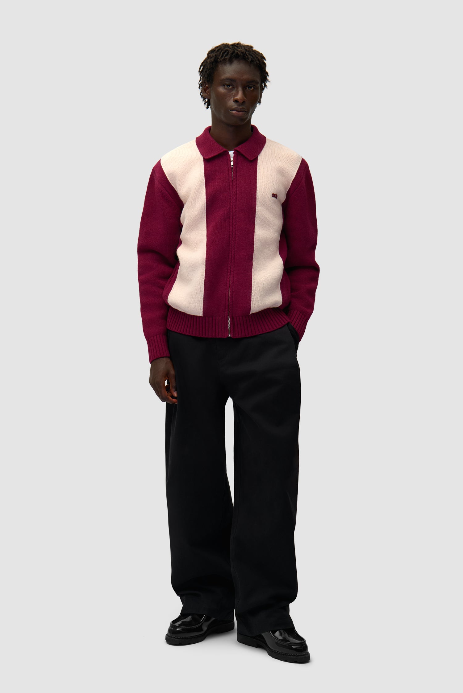 Cardigan - Bordeaux/Cream