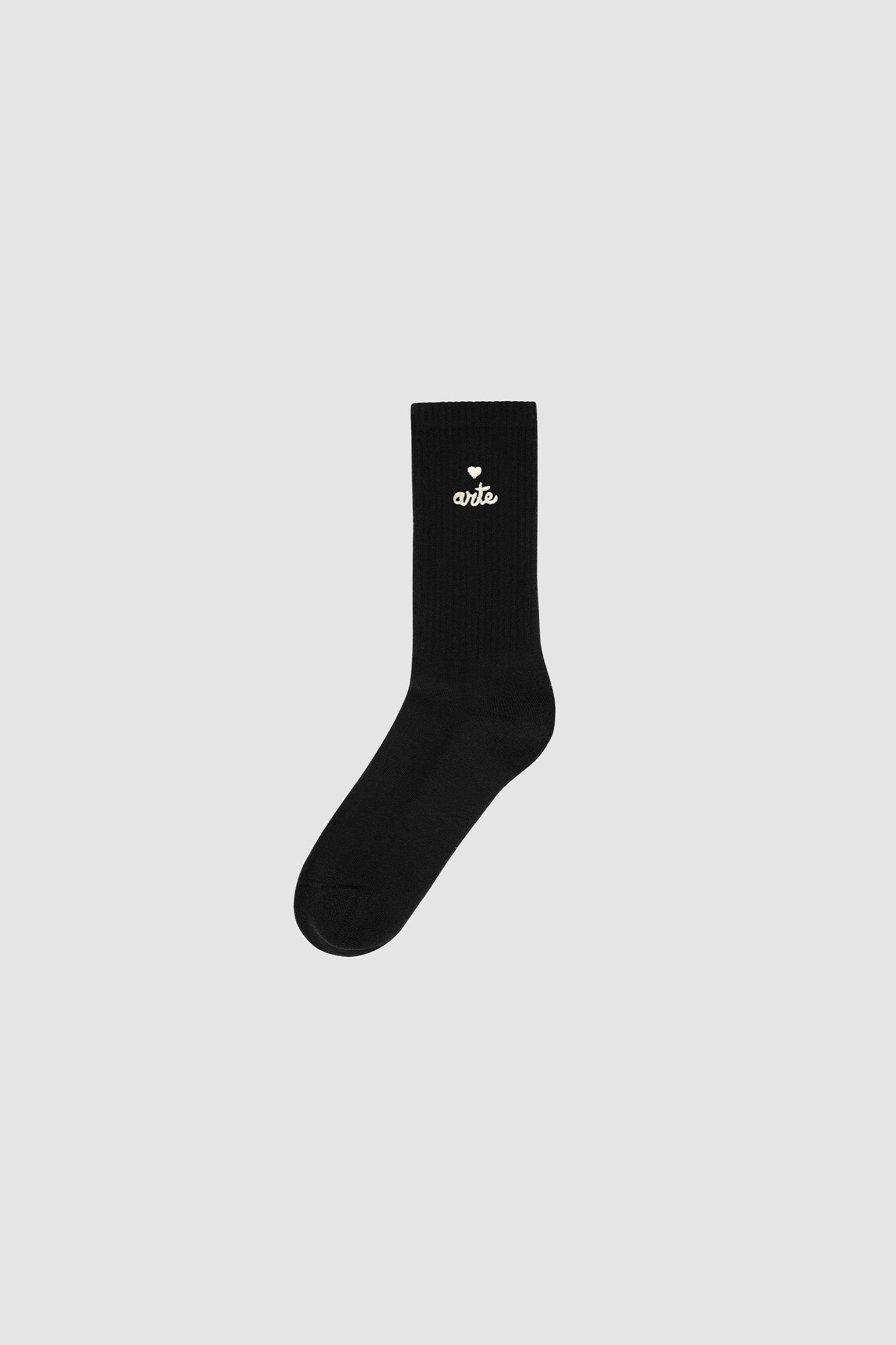 Heart Logo Socks in Black, front view