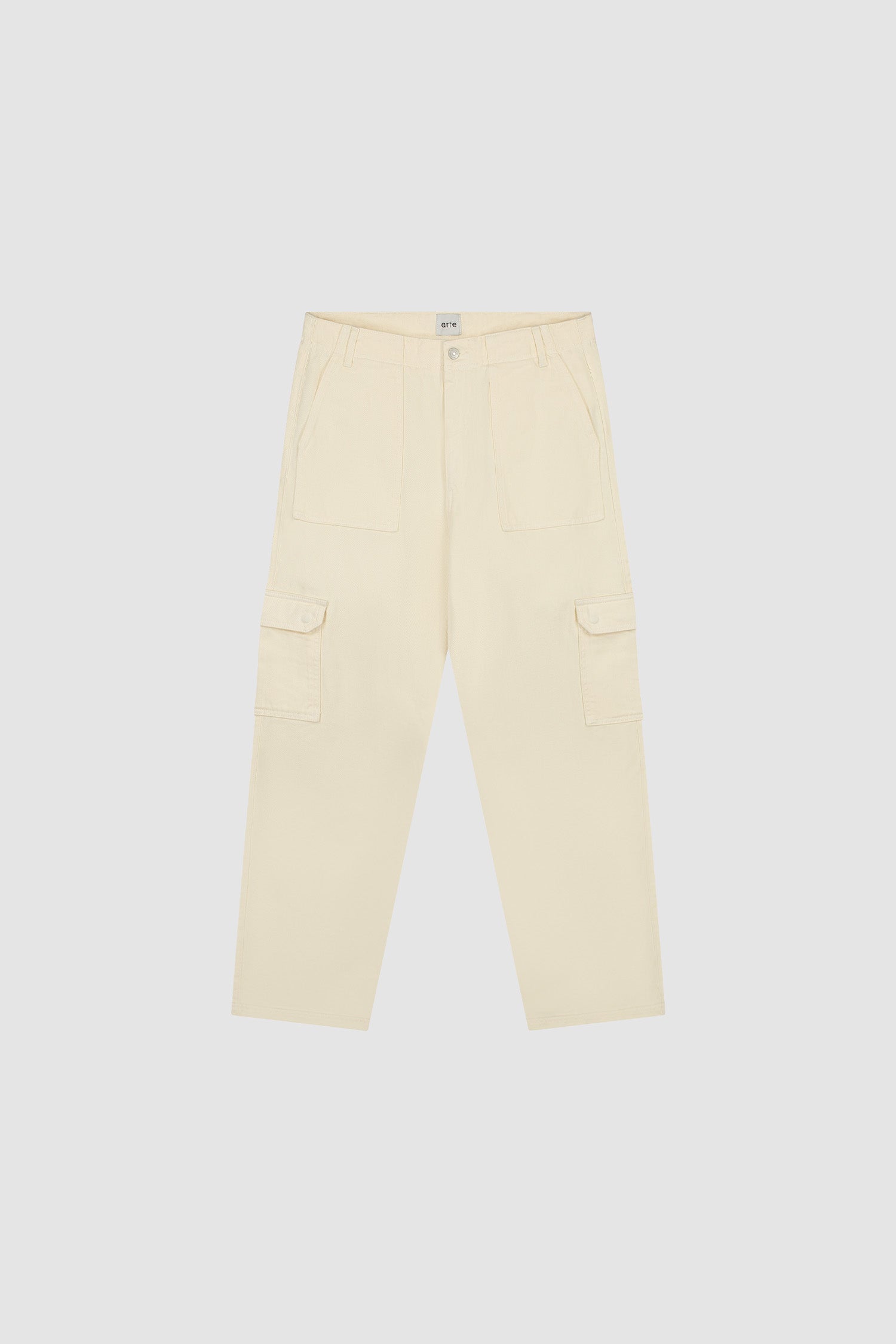 Cargo Pants in Cream, front view