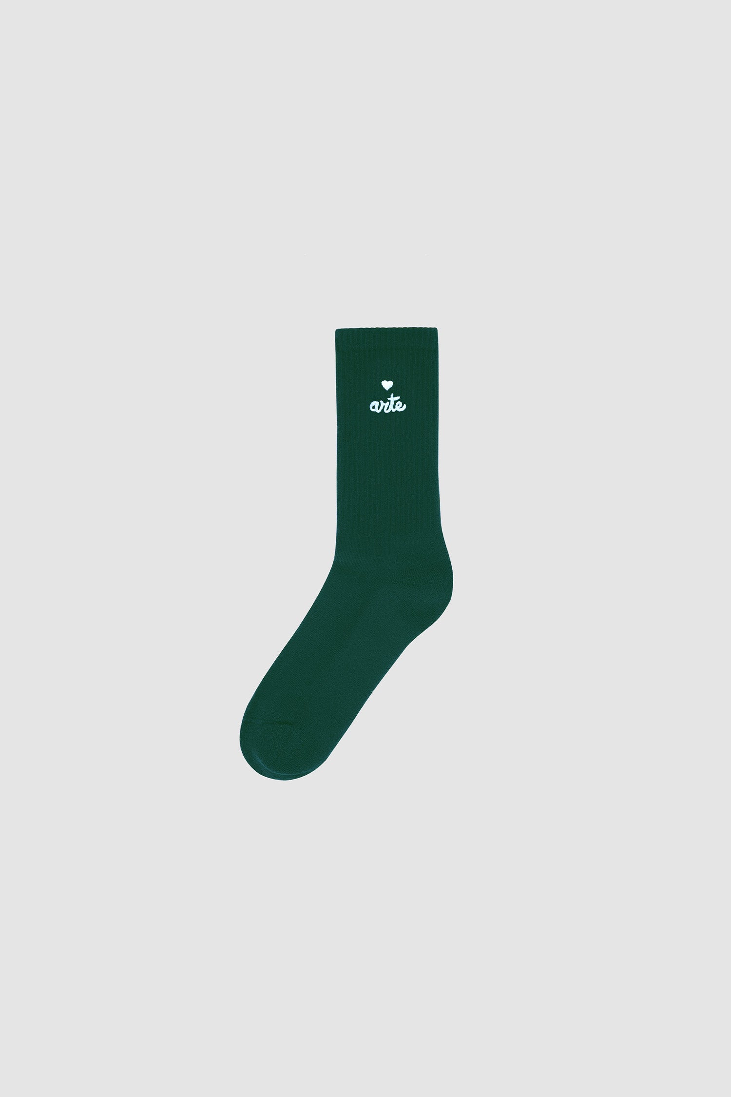 Heart Logo Socks in Green, front view